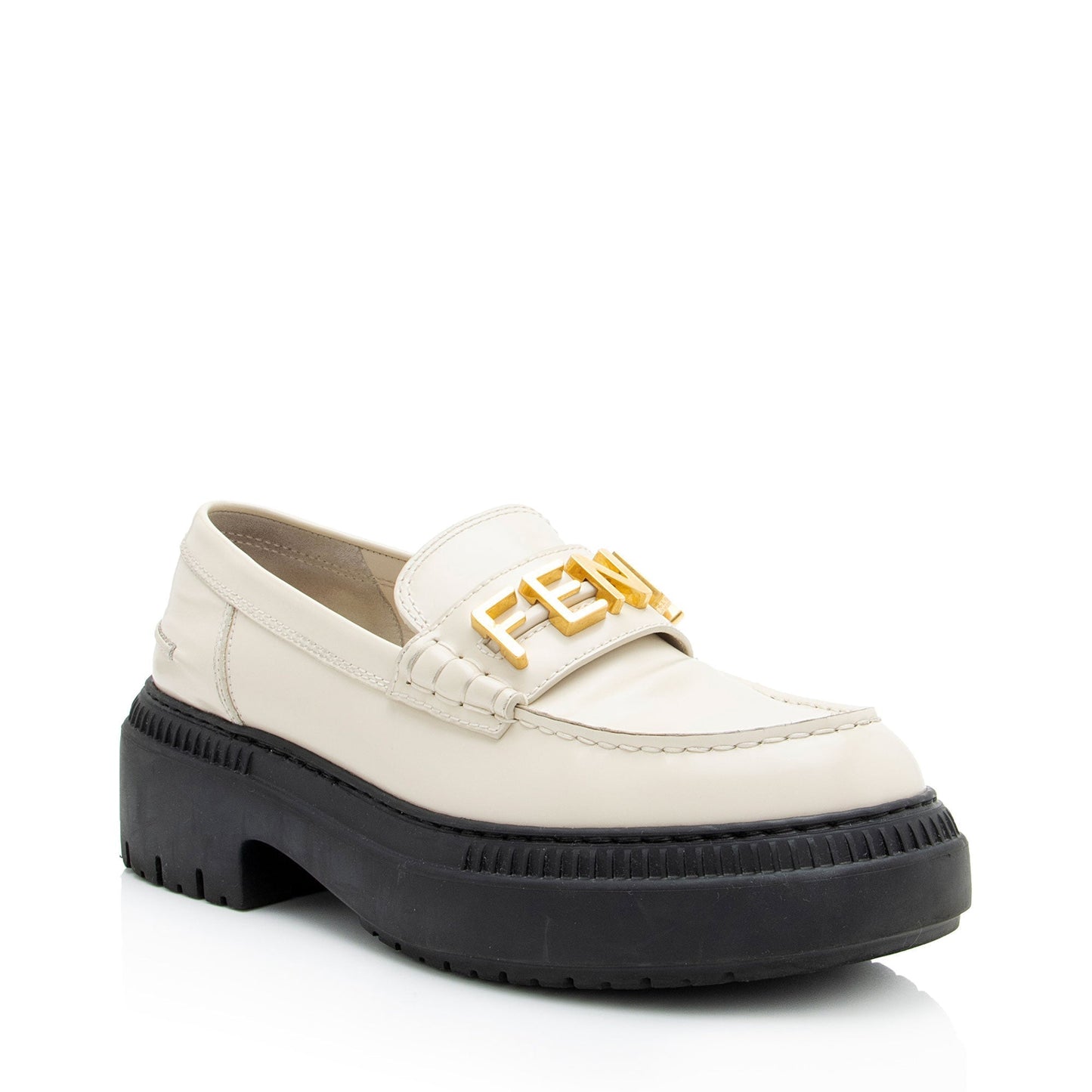 Women's Fendi Leather Fendigraphy Platform Loafers - Size 10 / 40