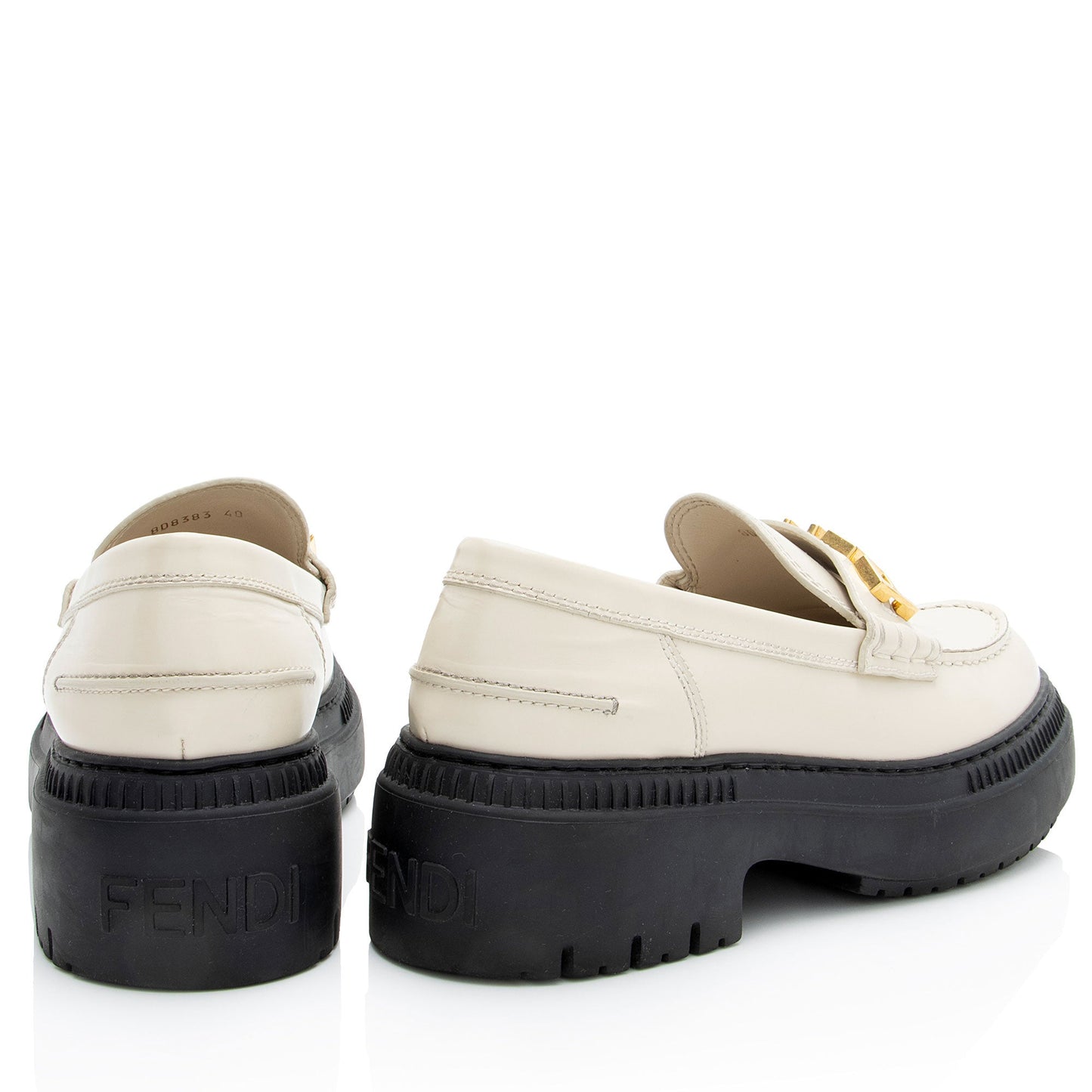 Women's Fendi Leather Fendigraphy Platform Loafers - Size 10 / 40