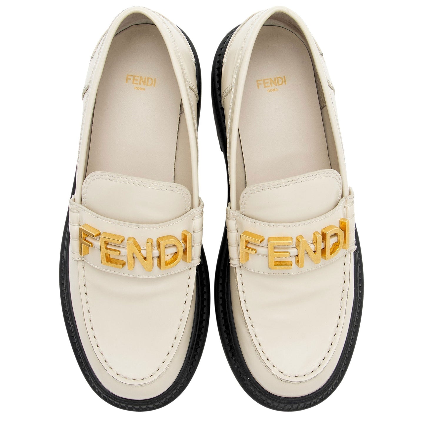 Women's Fendi Leather Fendigraphy Platform Loafers - Size 10 / 40
