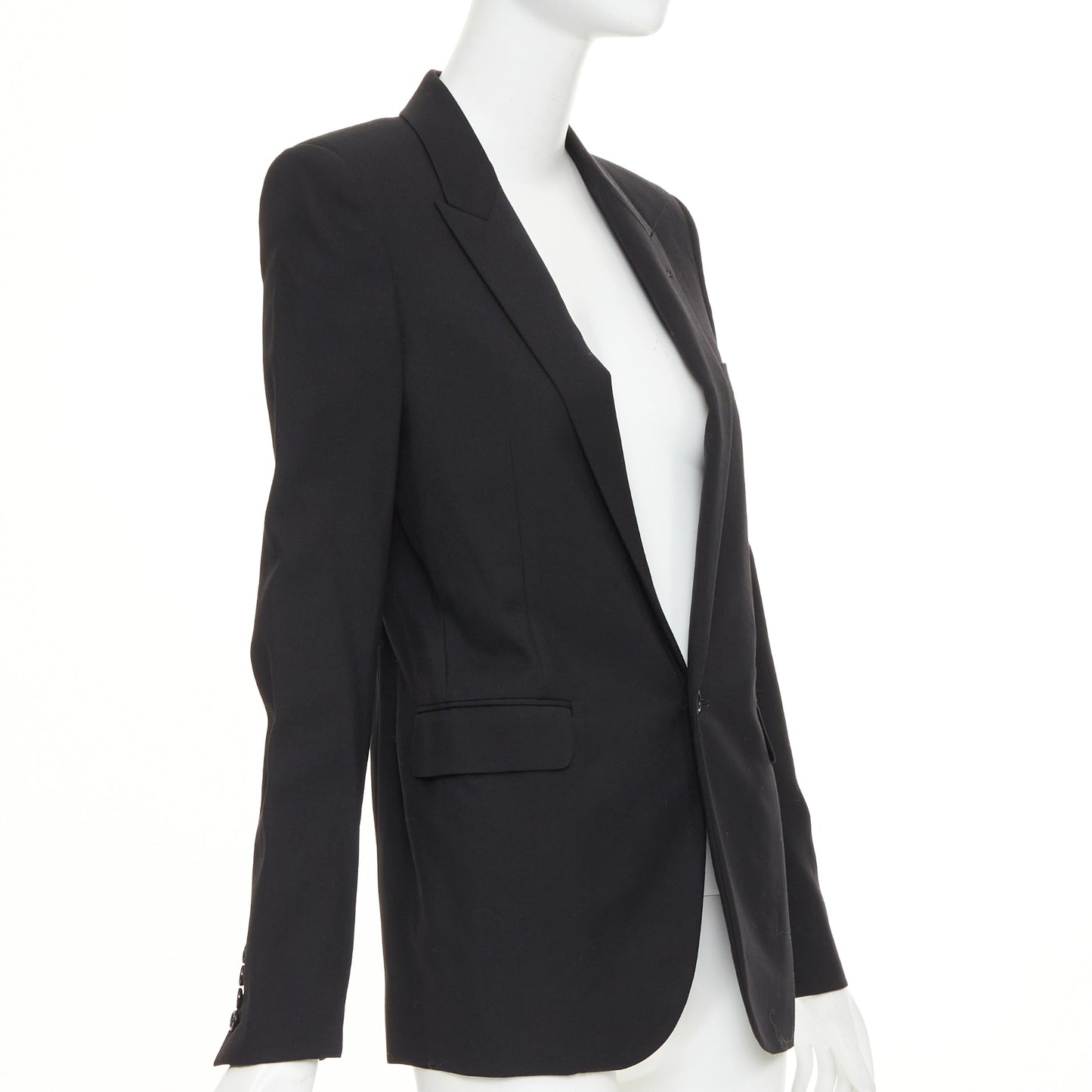 Women's Saint Laurent single breasted peak lapel jacket