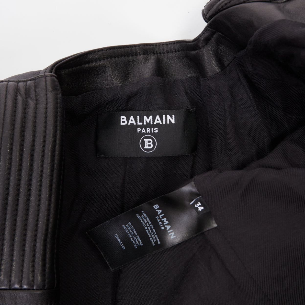 Women's Balmain quilted leather asymmetric biker jacket