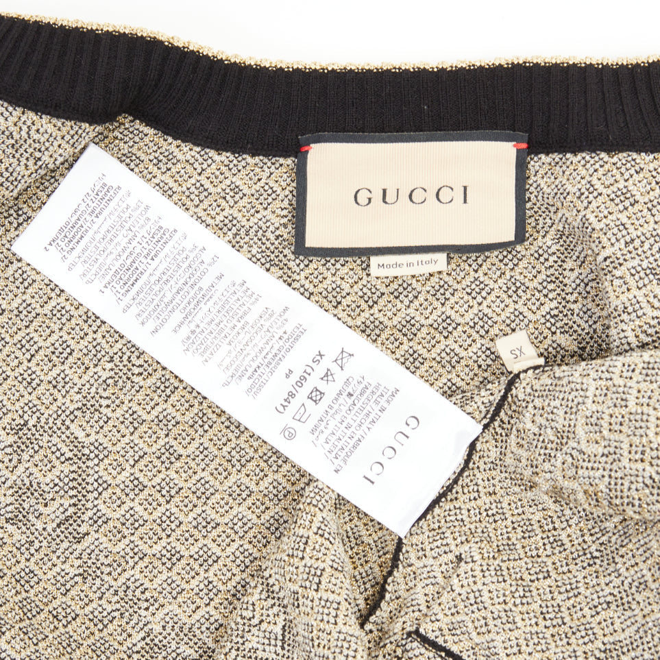 Women's Gucci GG Diamond wool blend metallic web cardigan