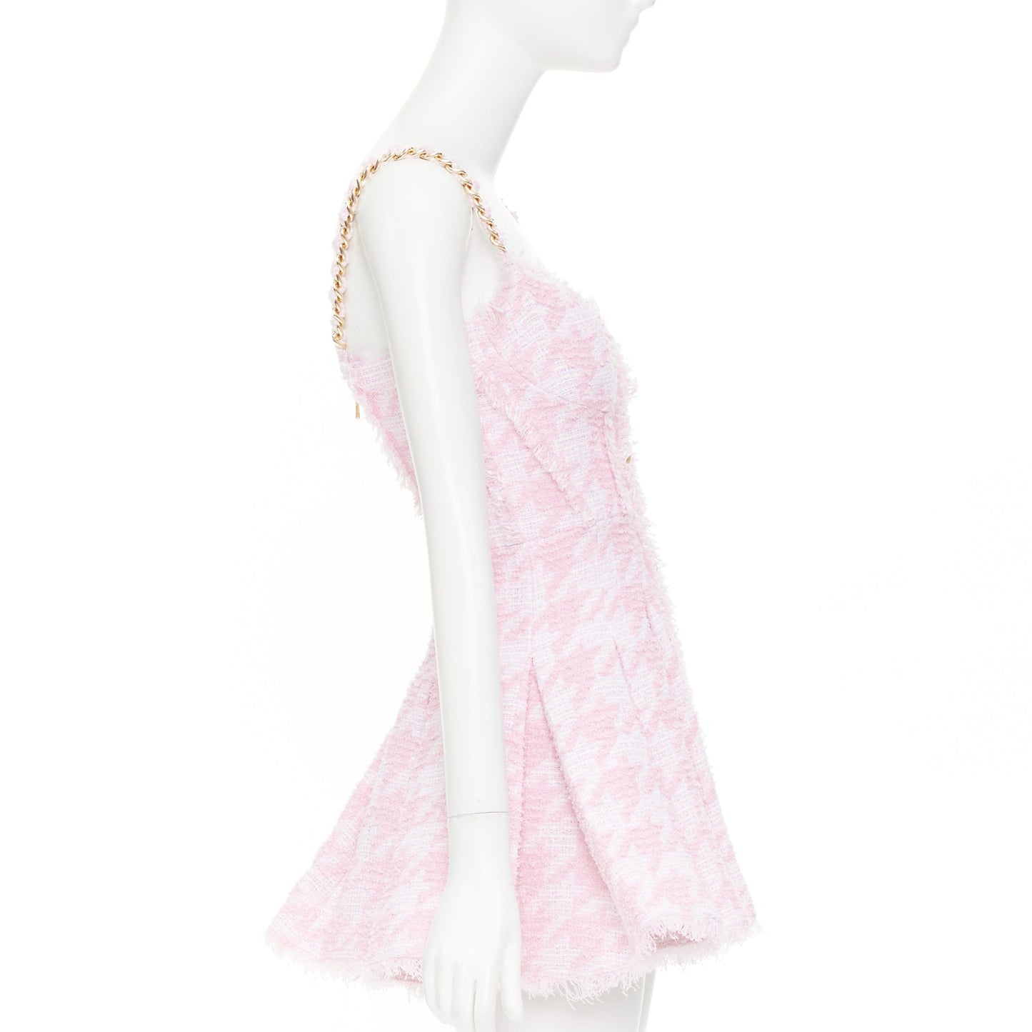 Women's Balmain houndstooth tweed flared mini dress