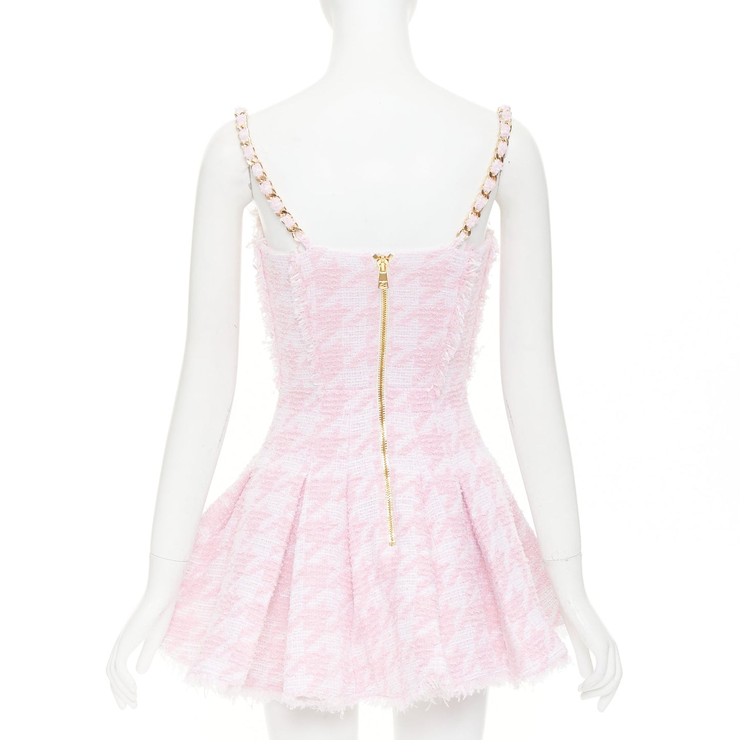 Women's Balmain houndstooth tweed flared mini dress