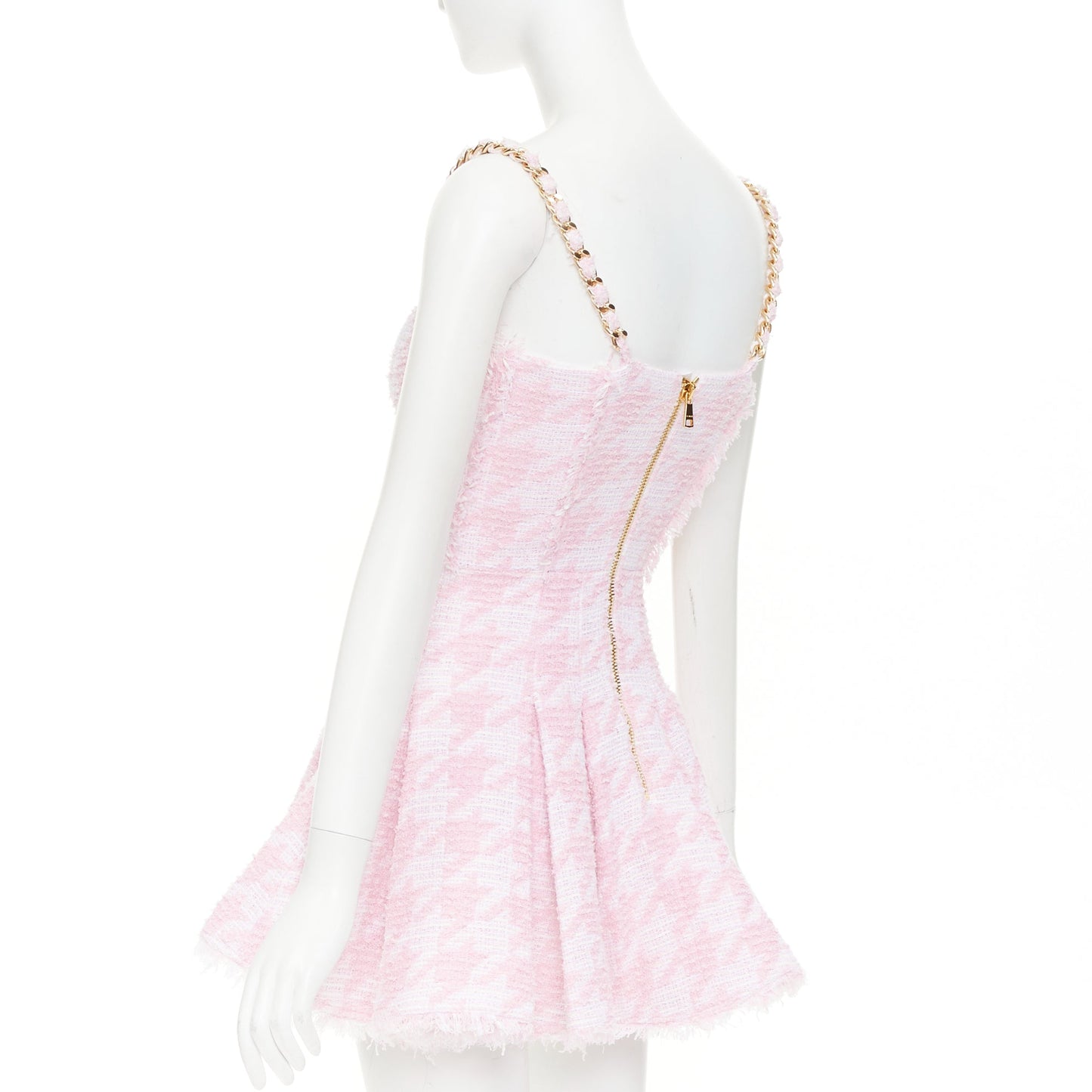 Women's Balmain houndstooth tweed flared mini dress