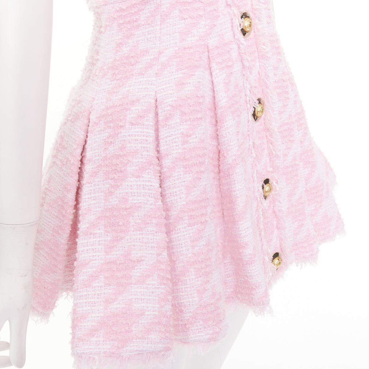 Women's Balmain houndstooth tweed flared mini dress
