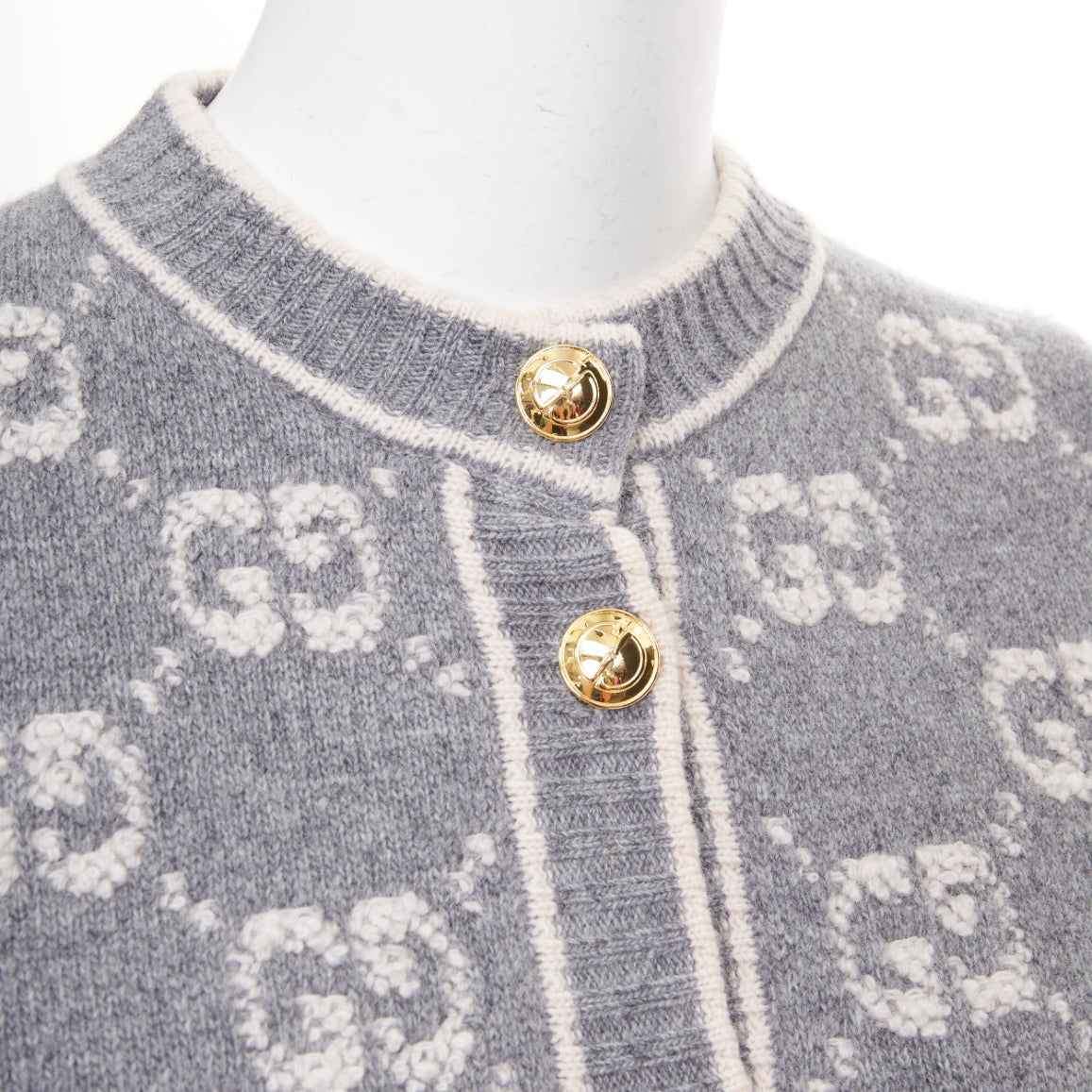 Women's Gucci GG Supreme jacquard boucle wool cardigan
