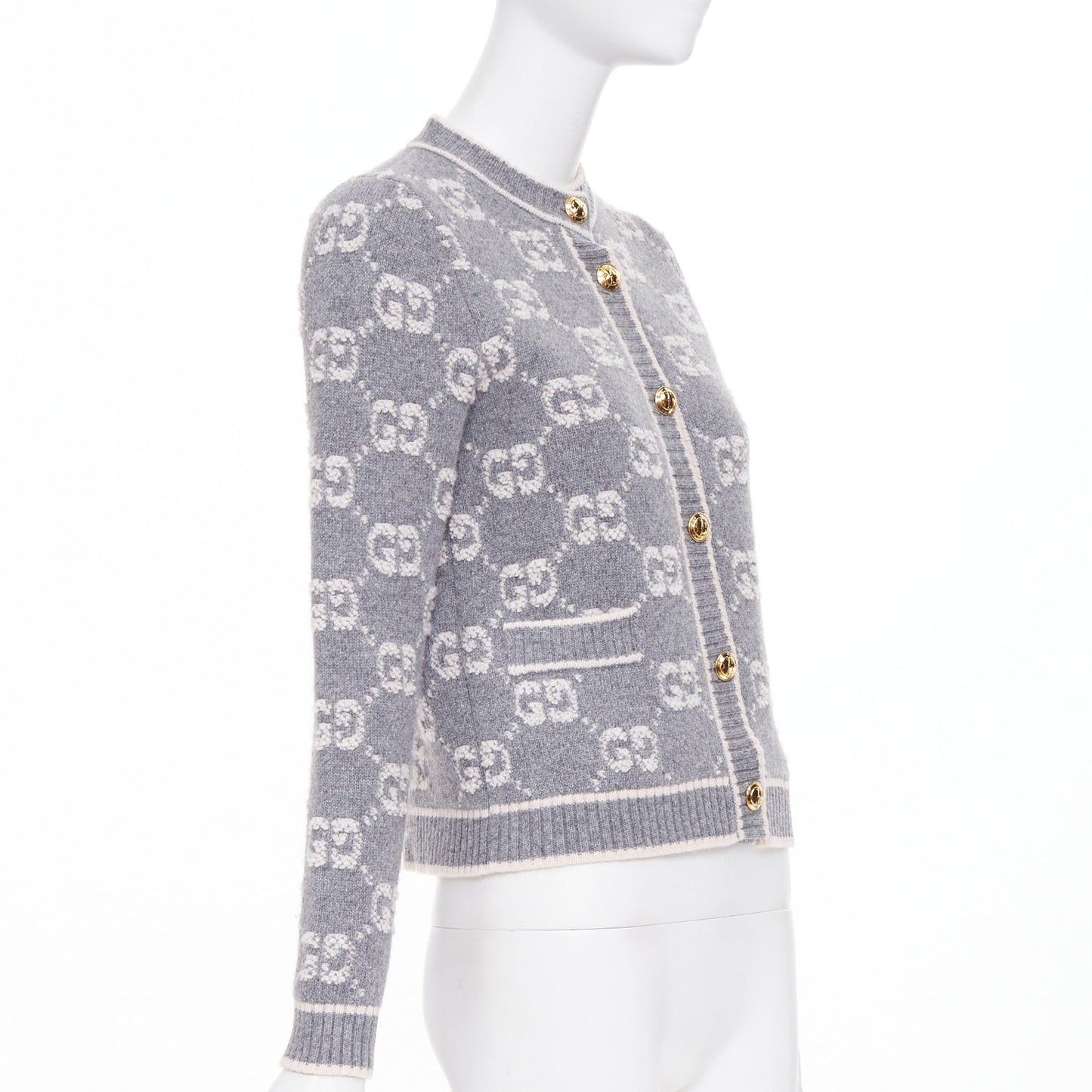 Women's Gucci GG Supreme jacquard boucle wool cardigan