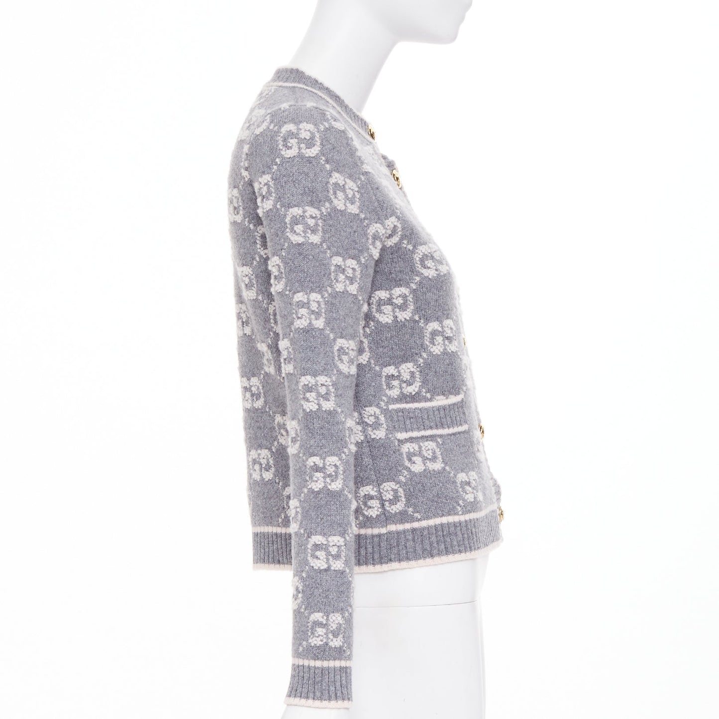 Women's Gucci GG Supreme jacquard boucle wool cardigan