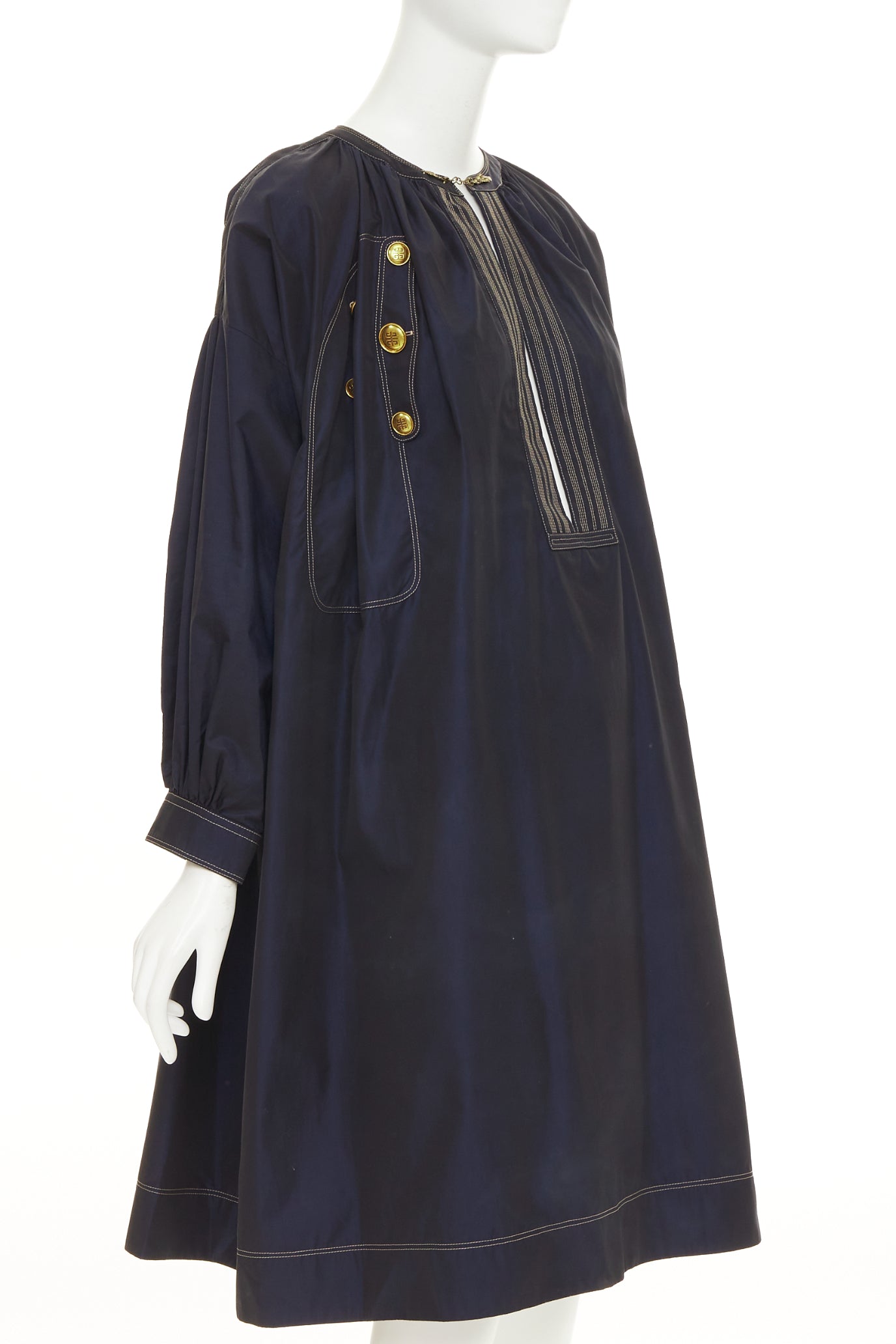 Women's Givenchy cotton gold totem button tent dress