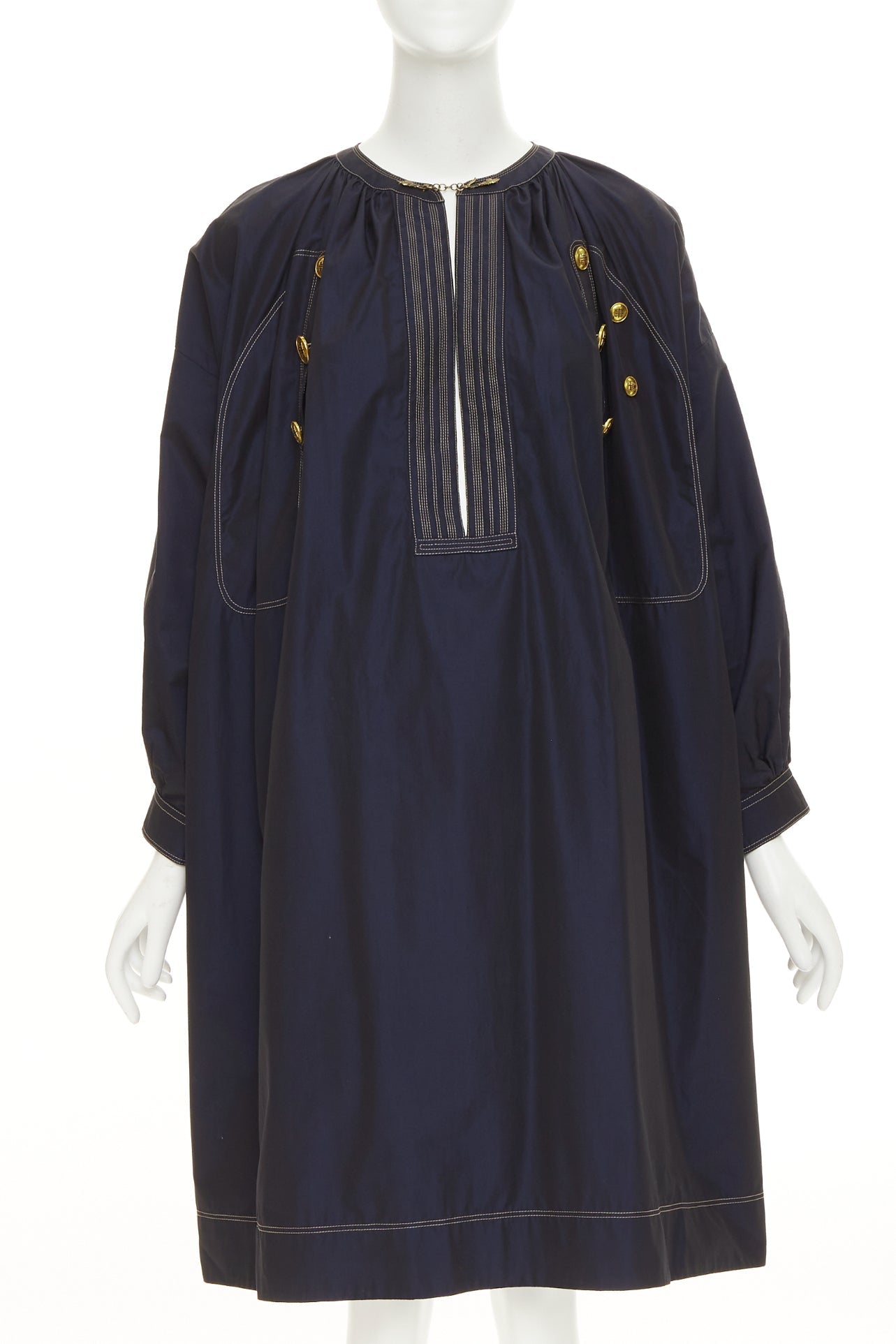Women's Givenchy cotton gold totem button tent dress