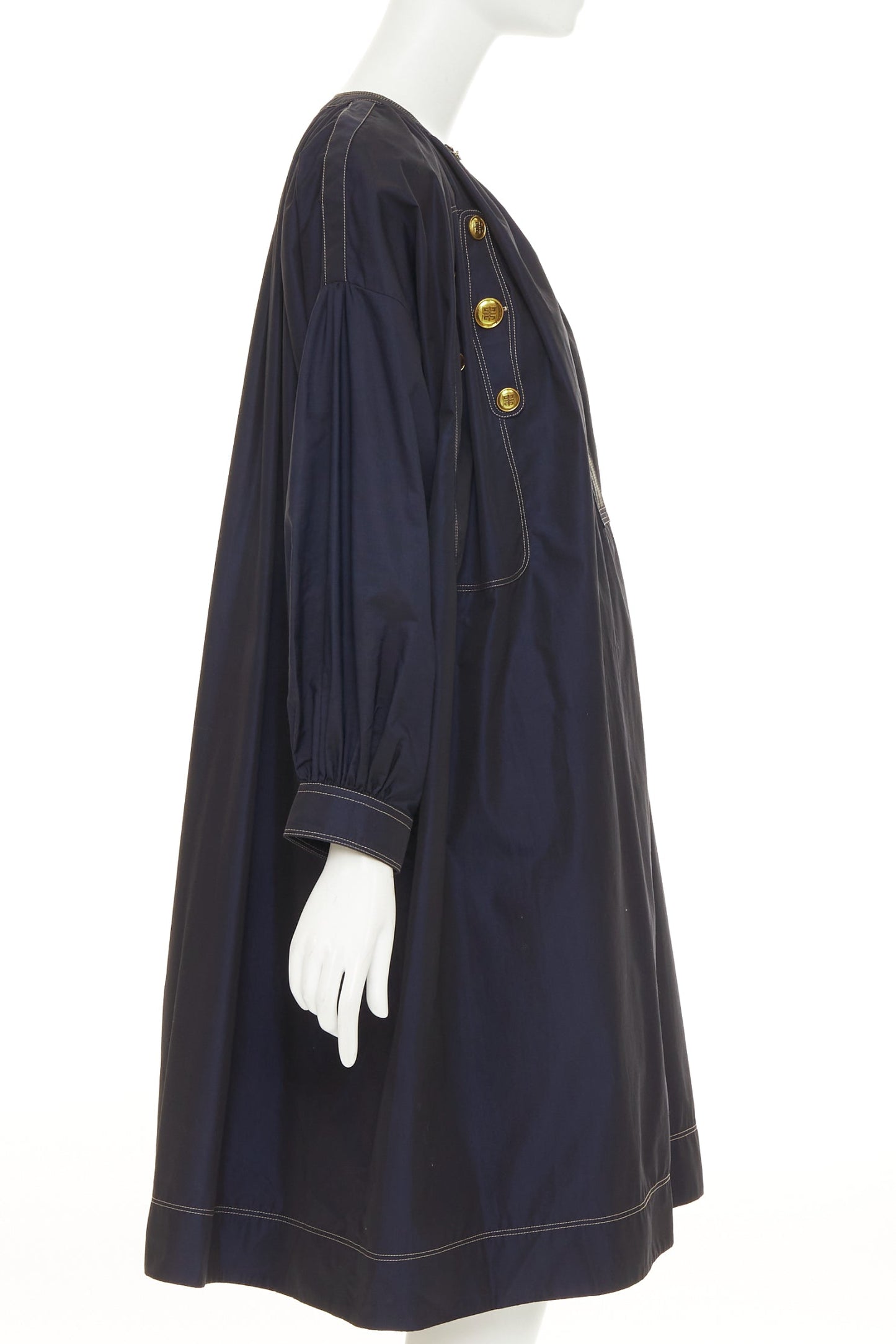 Women's Givenchy cotton gold totem button tent dress