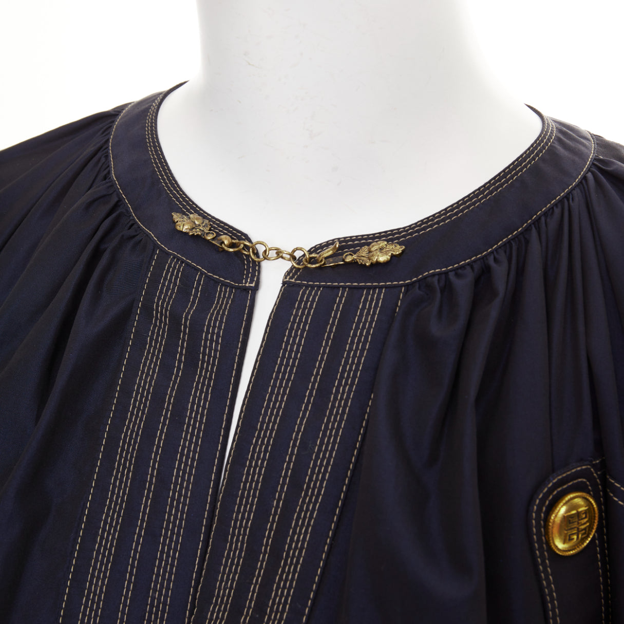 Women's Givenchy cotton gold totem button tent dress