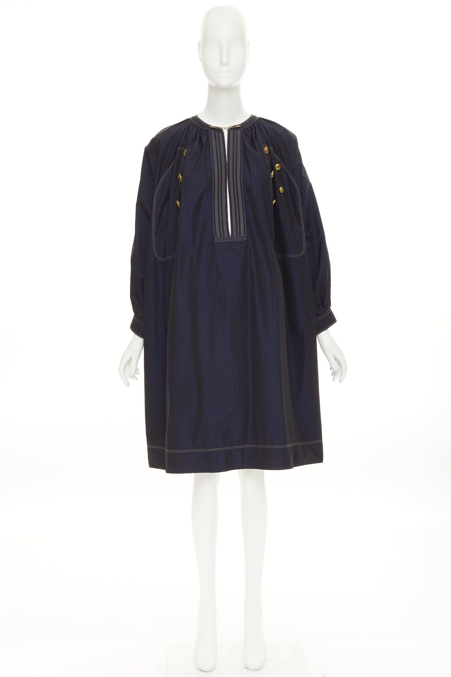 Women's Givenchy cotton gold totem button tent dress
