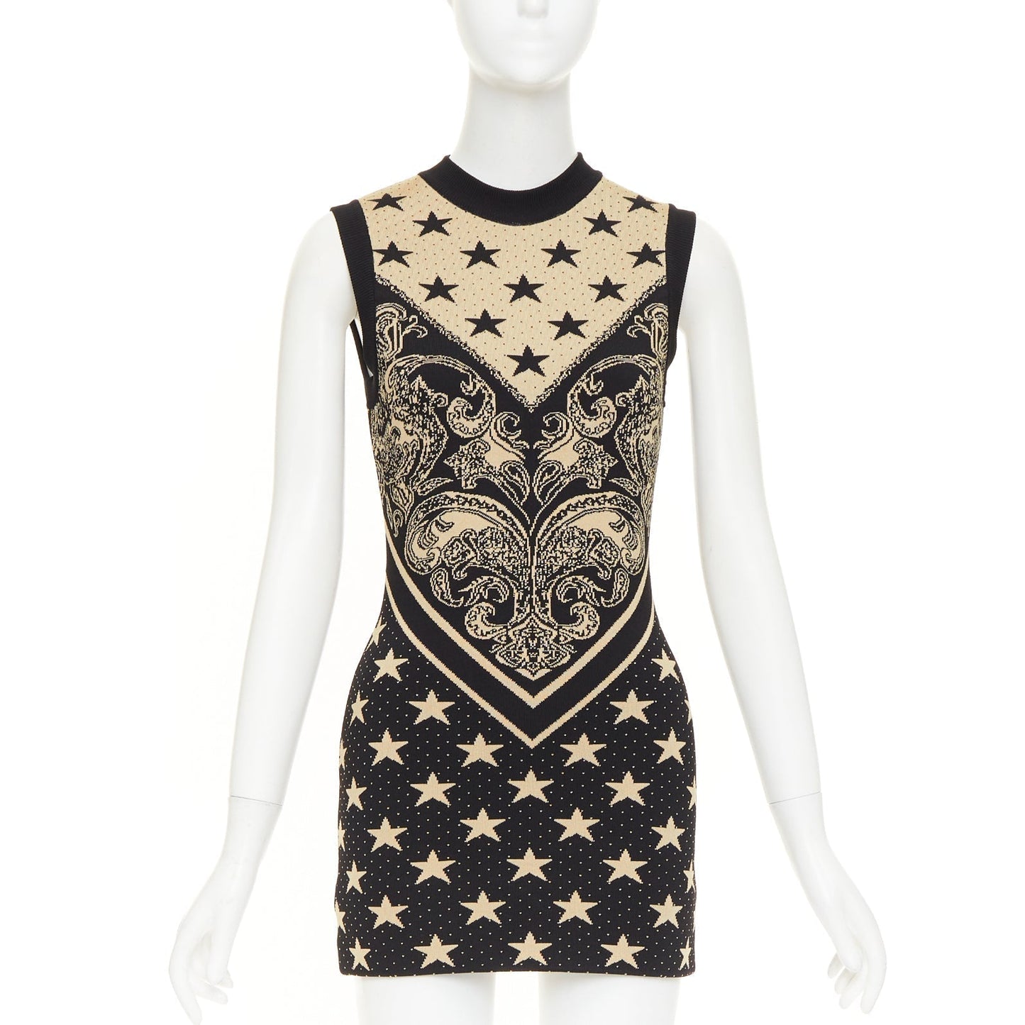 Women's Balmain print intarsia knit mini dress