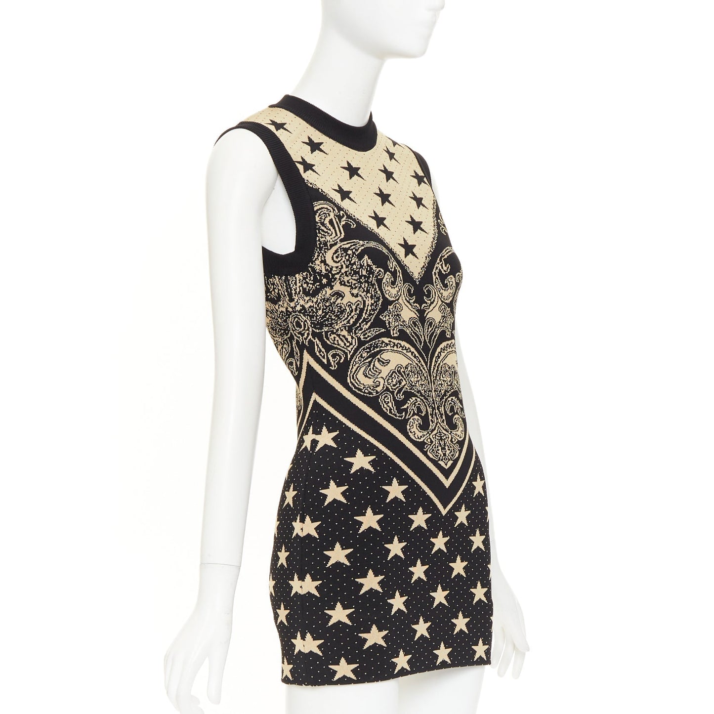 Women's Balmain print intarsia knit mini dress