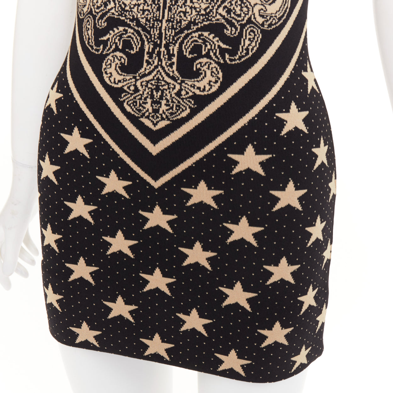 Women's Balmain print intarsia knit mini dress