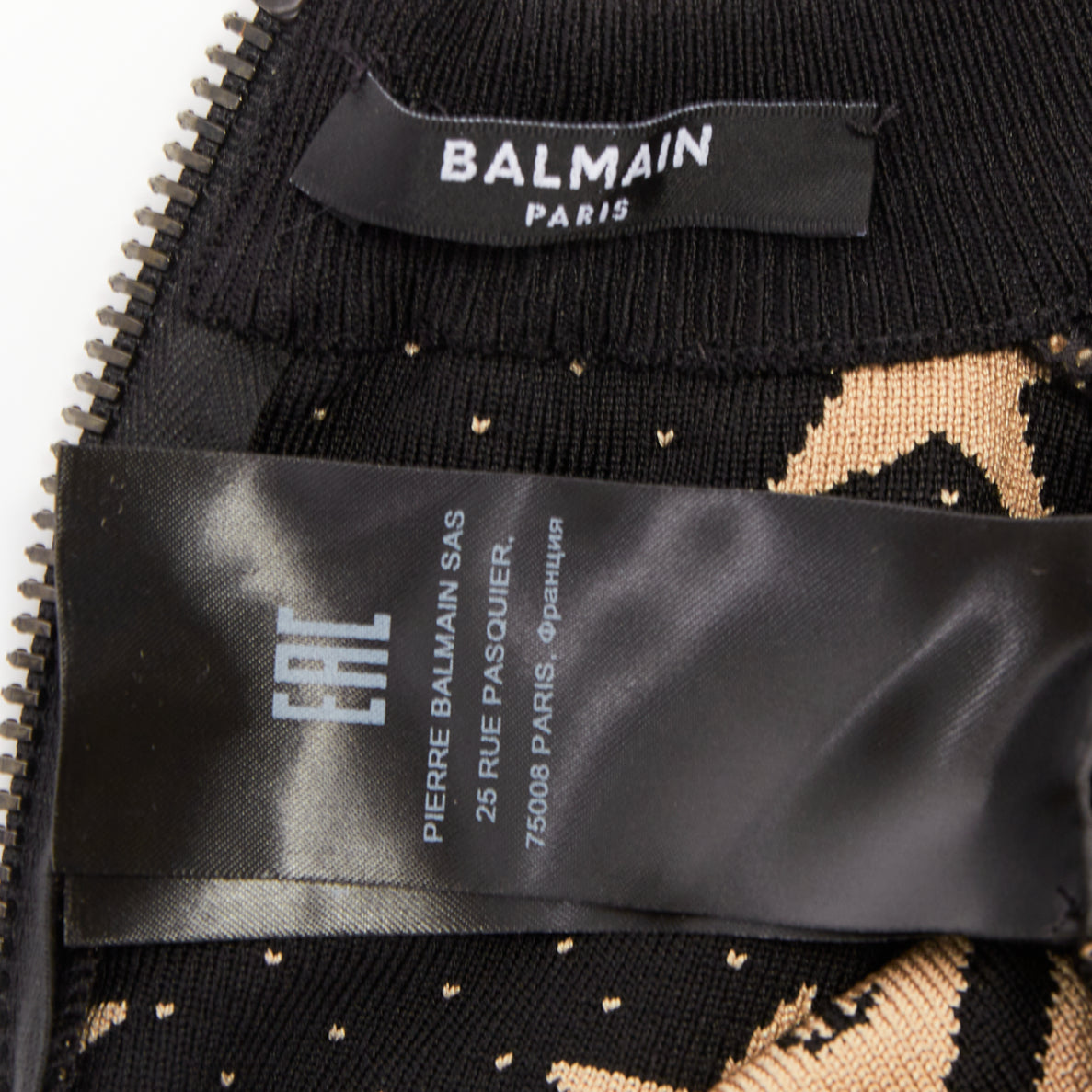 Women's Balmain print intarsia knit mini dress