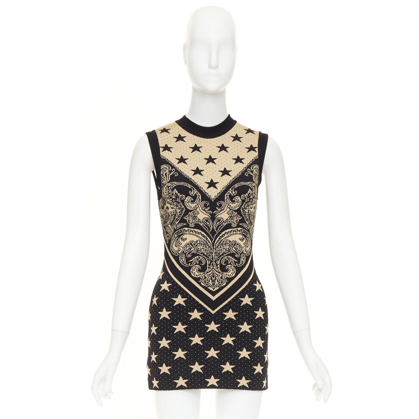Women's Balmain print intarsia knit mini dress