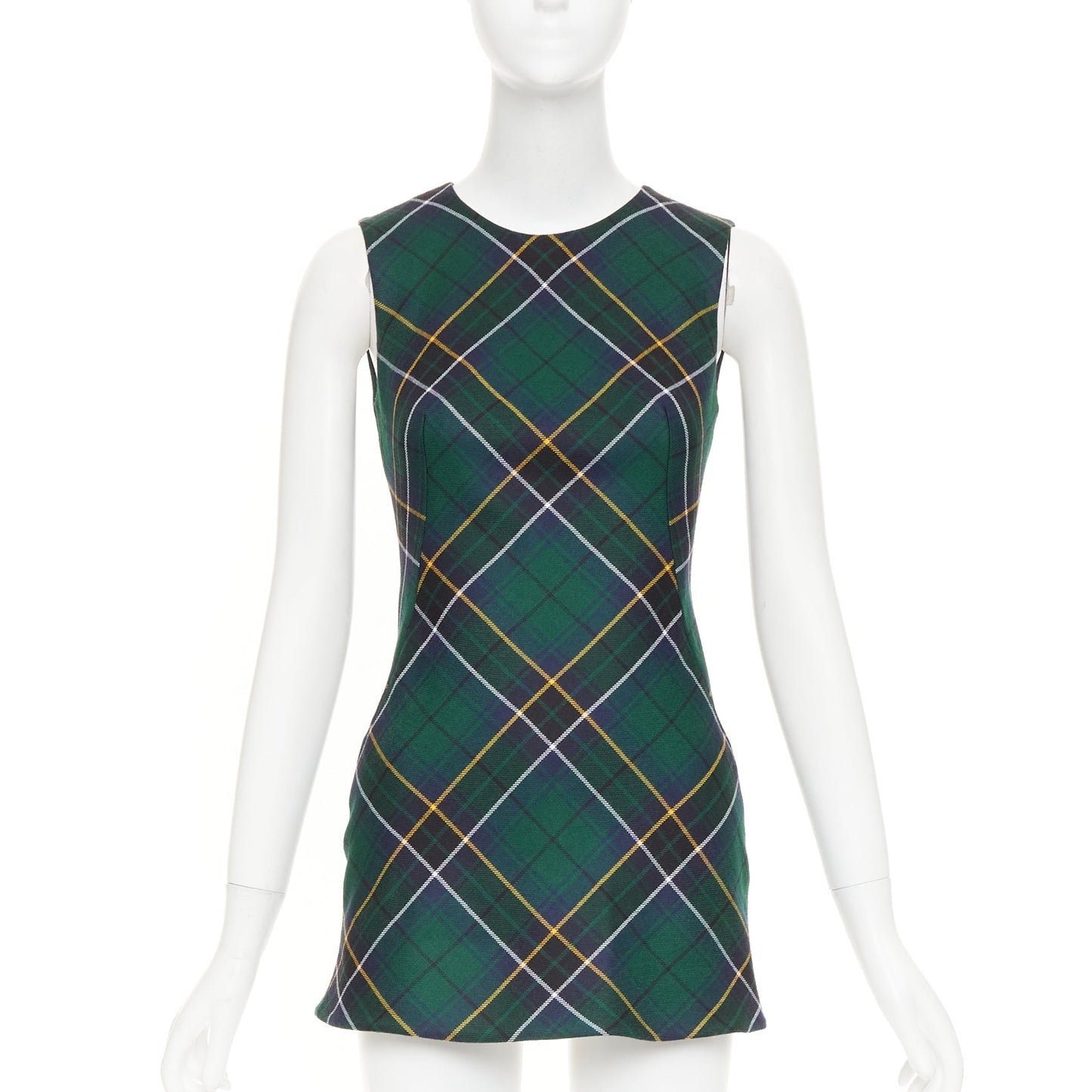 Women's Alexander McQueen tartan wool sleeveless mini dress