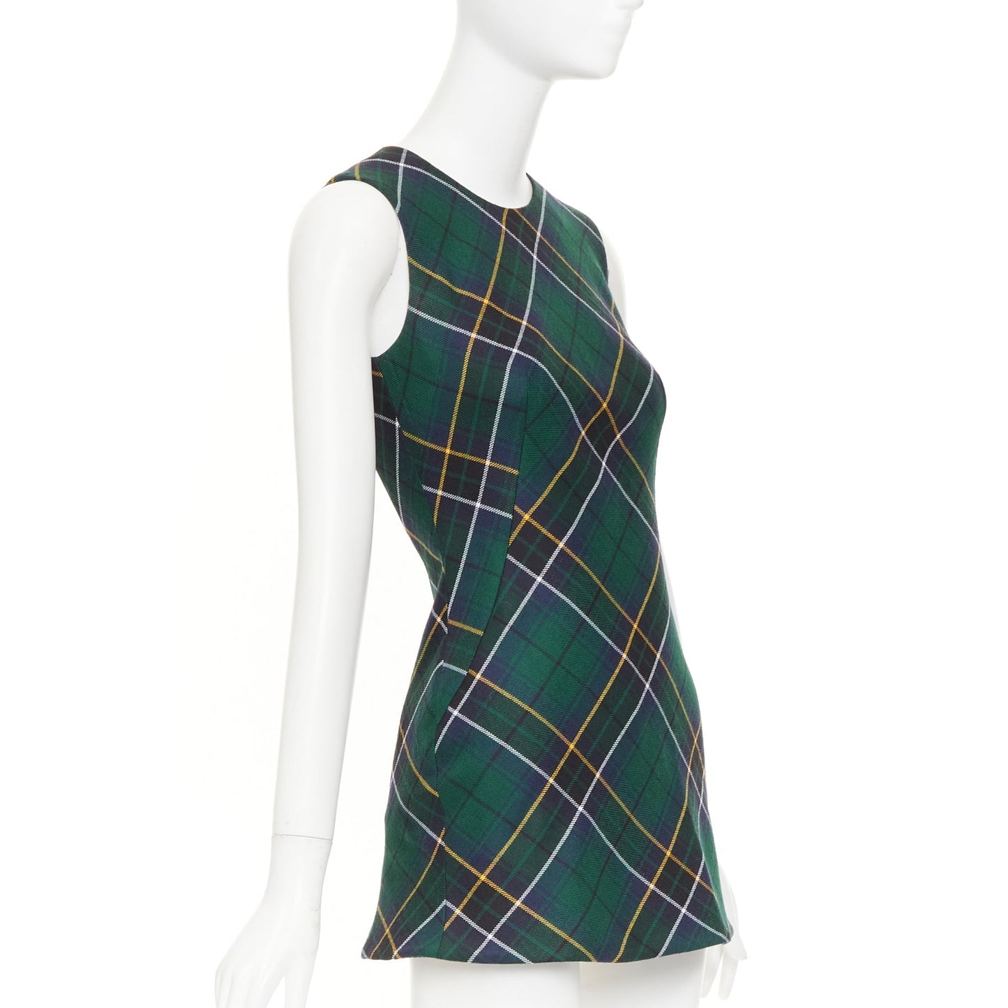 Women's Alexander McQueen tartan wool sleeveless mini dress
