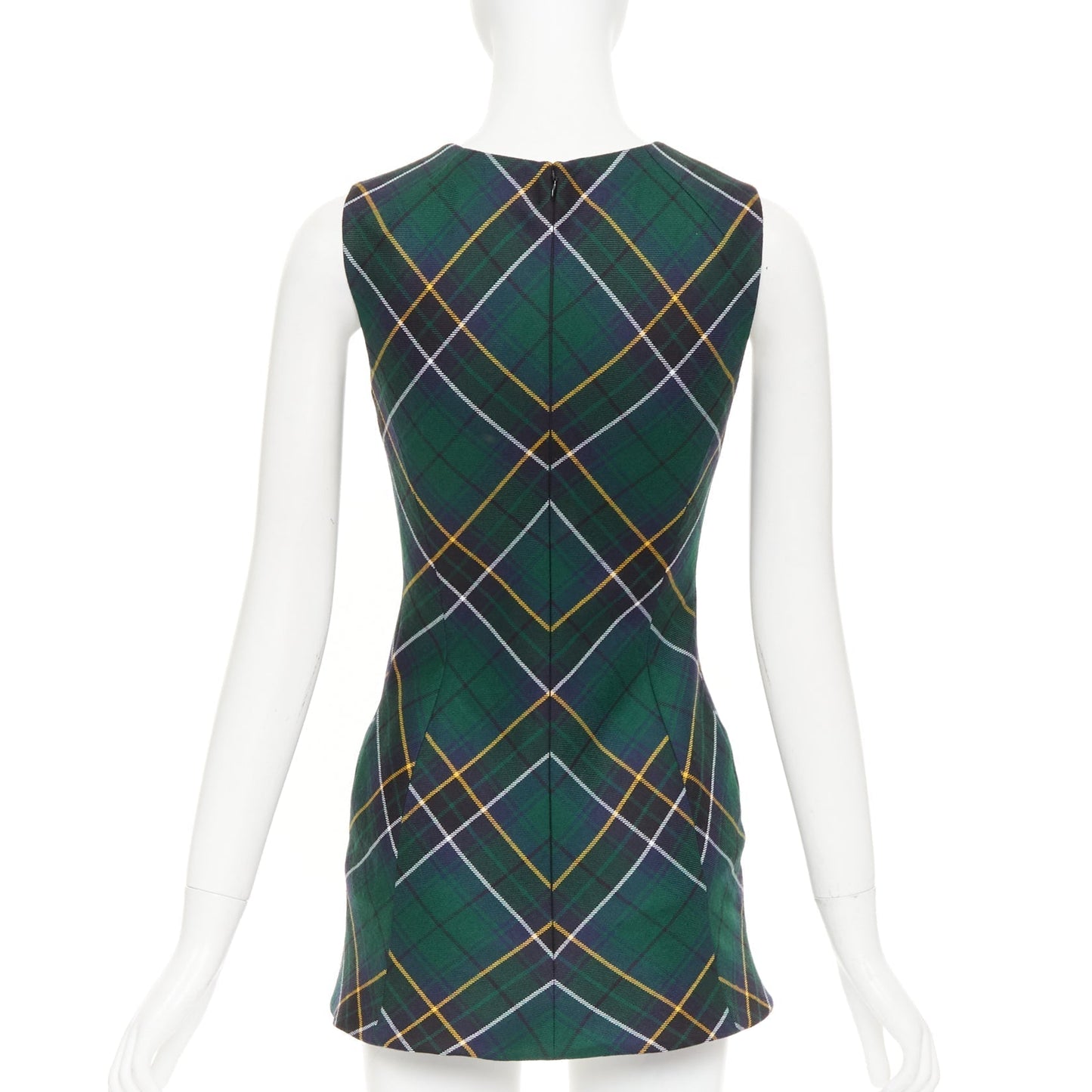 Women's Alexander McQueen tartan wool sleeveless mini dress