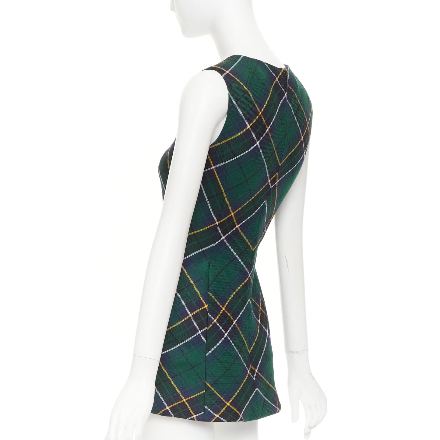 Women's Alexander McQueen tartan wool sleeveless mini dress