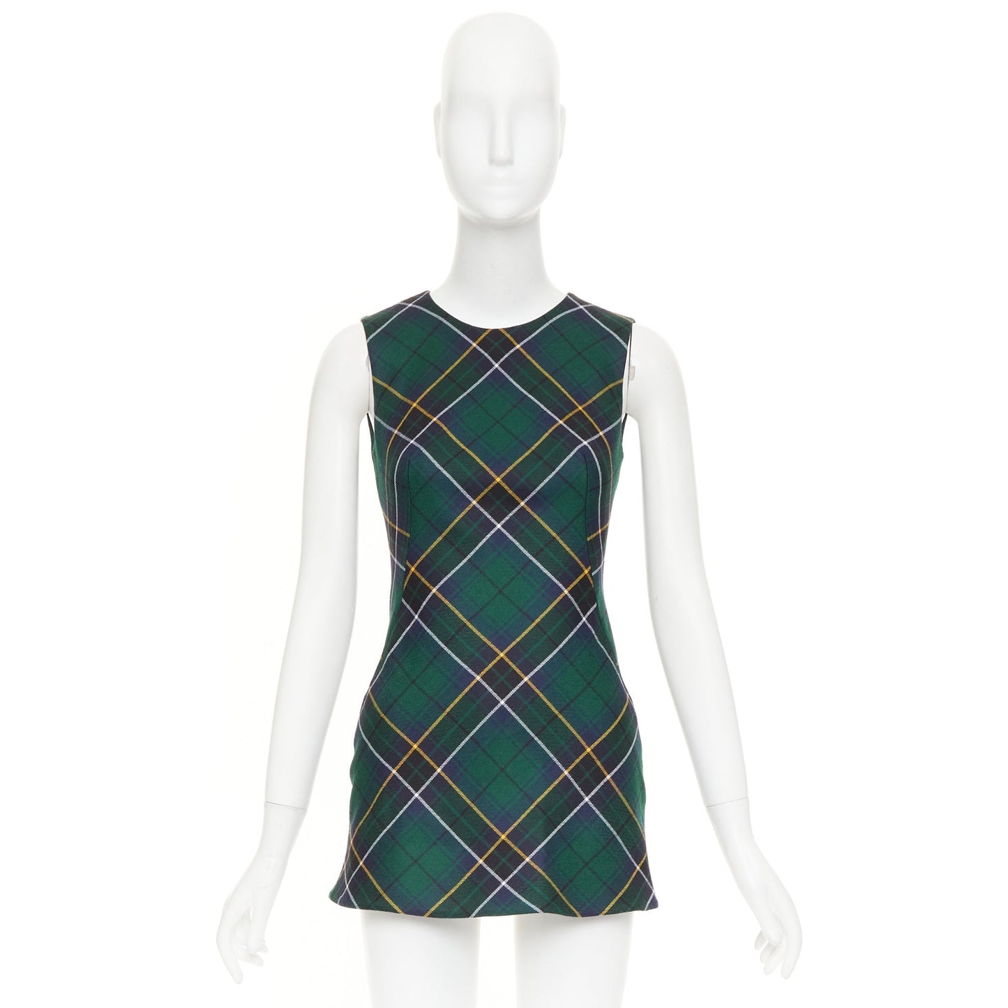 Women's Alexander McQueen tartan wool sleeveless mini dress