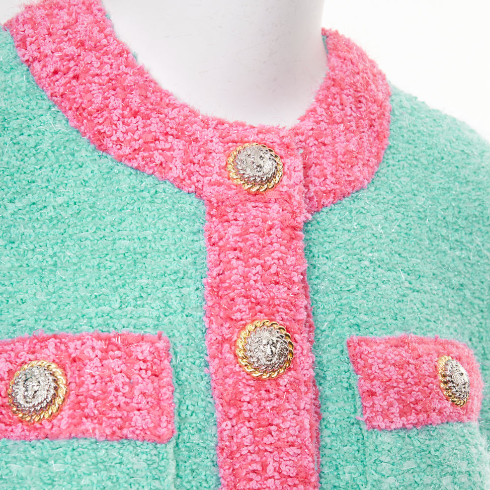 Women's Balmain boucle lurex buttoned knit cardigan