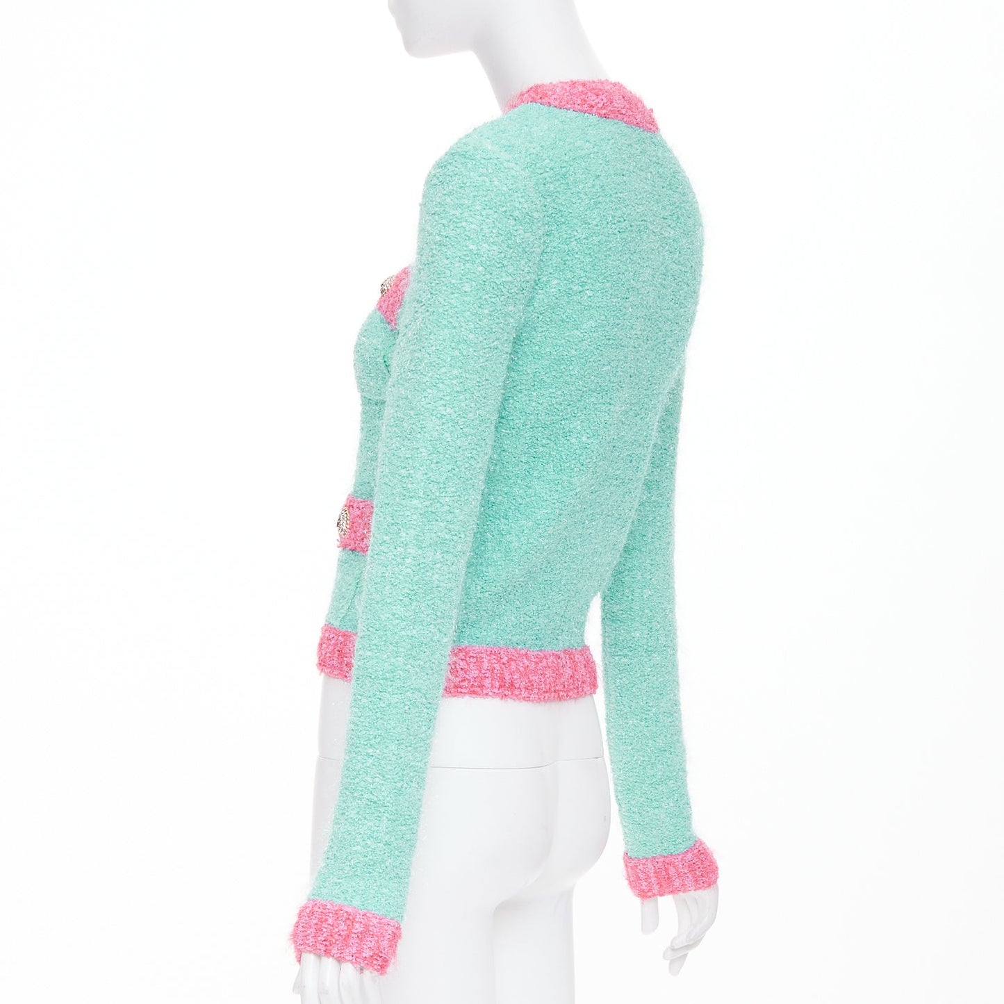 Women's Balmain boucle lurex buttoned knit cardigan