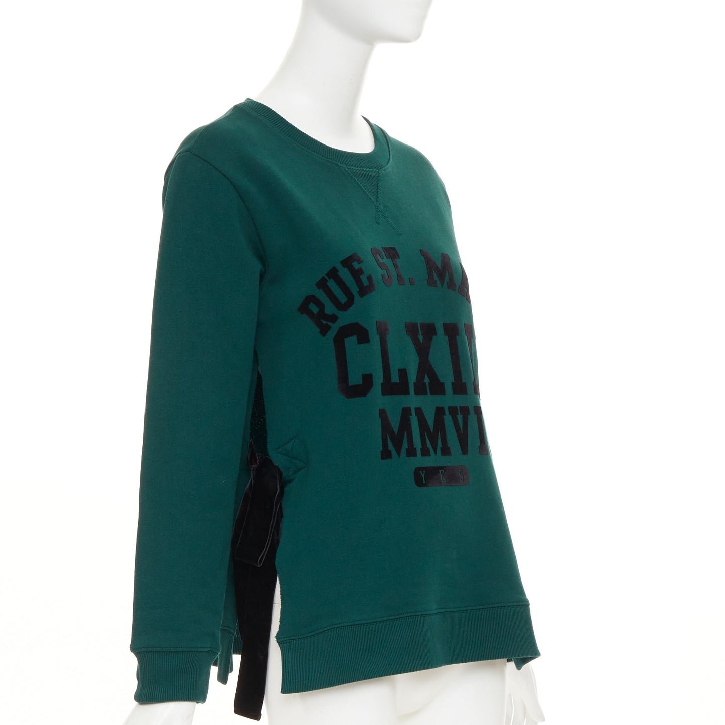 Women's Maison Margiela velvet varsity ribbon trim sweater
