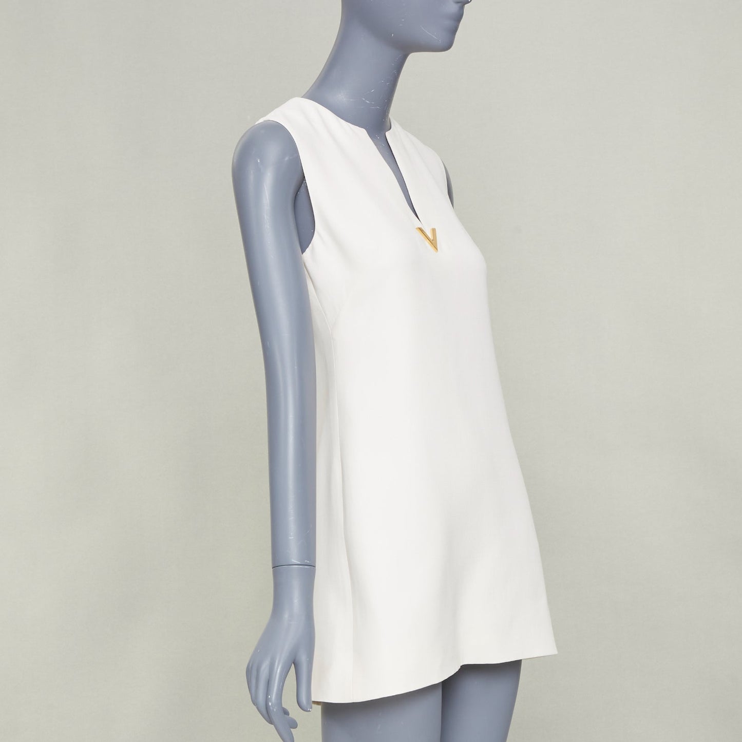 Women's Valentino wool silk crepe logo dress