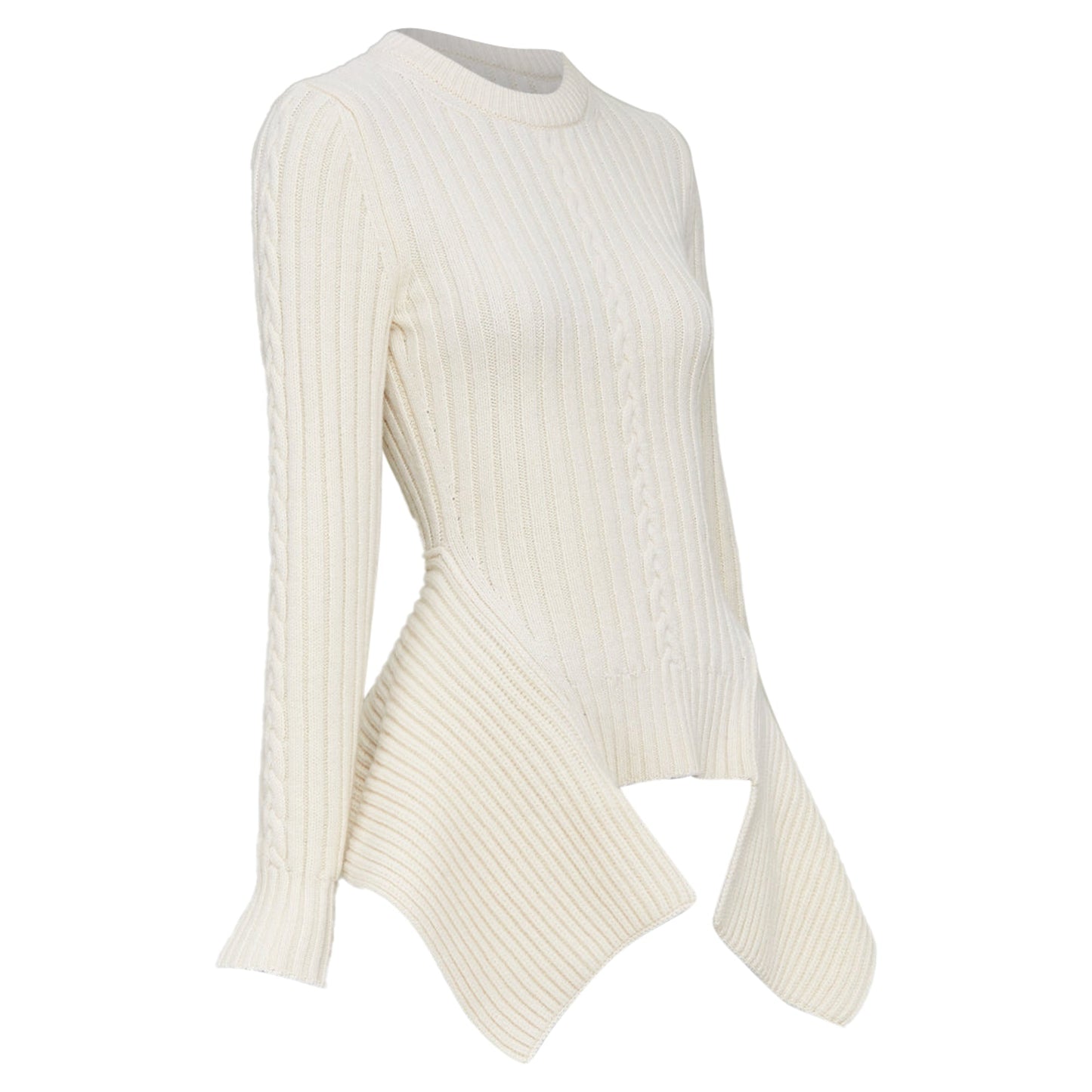 Women's Alexander McQueen asymmetric drape peplum sweater