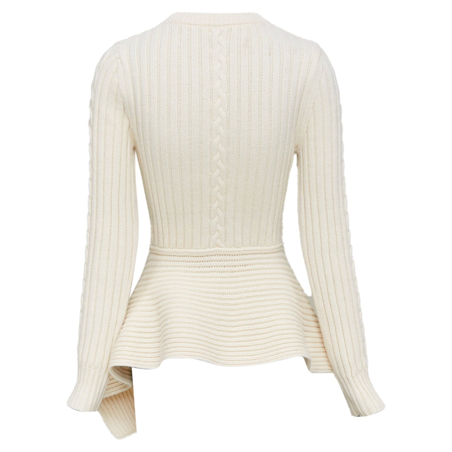 Women's Alexander McQueen asymmetric drape peplum sweater