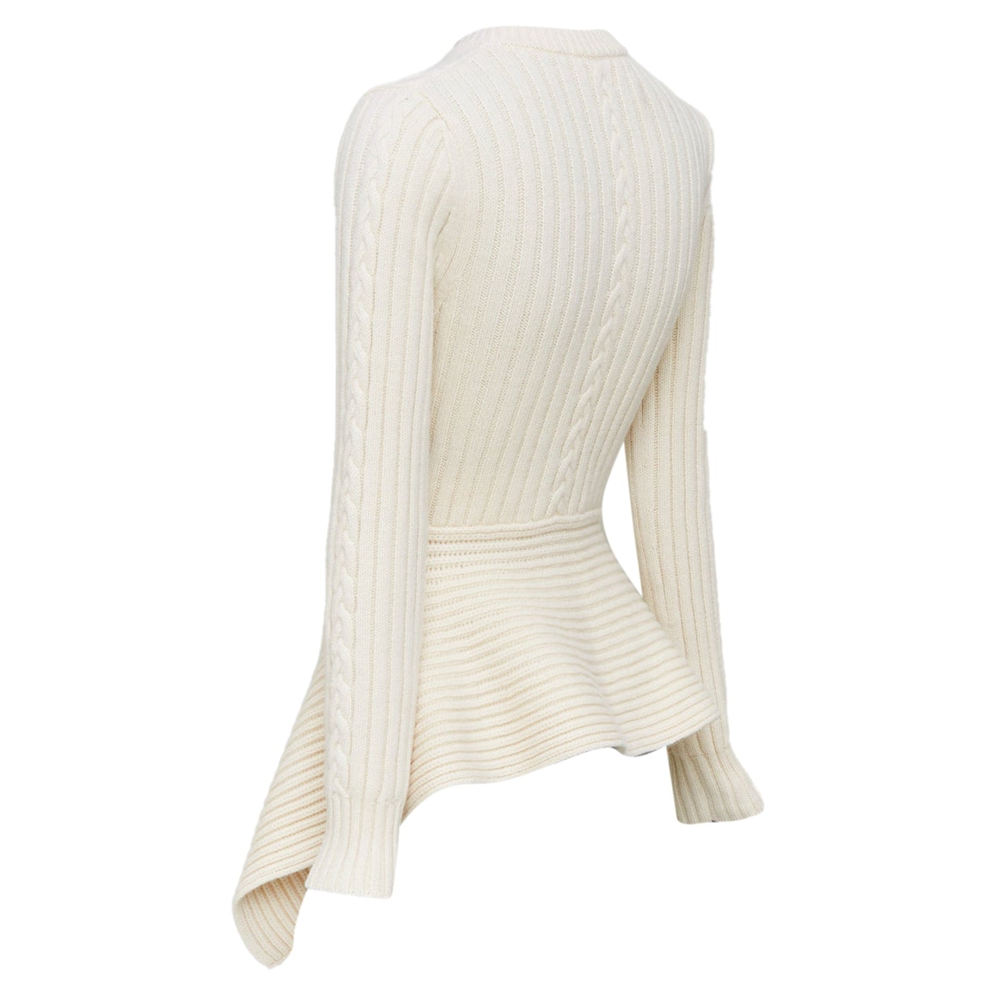 Women's Alexander McQueen asymmetric drape peplum sweater