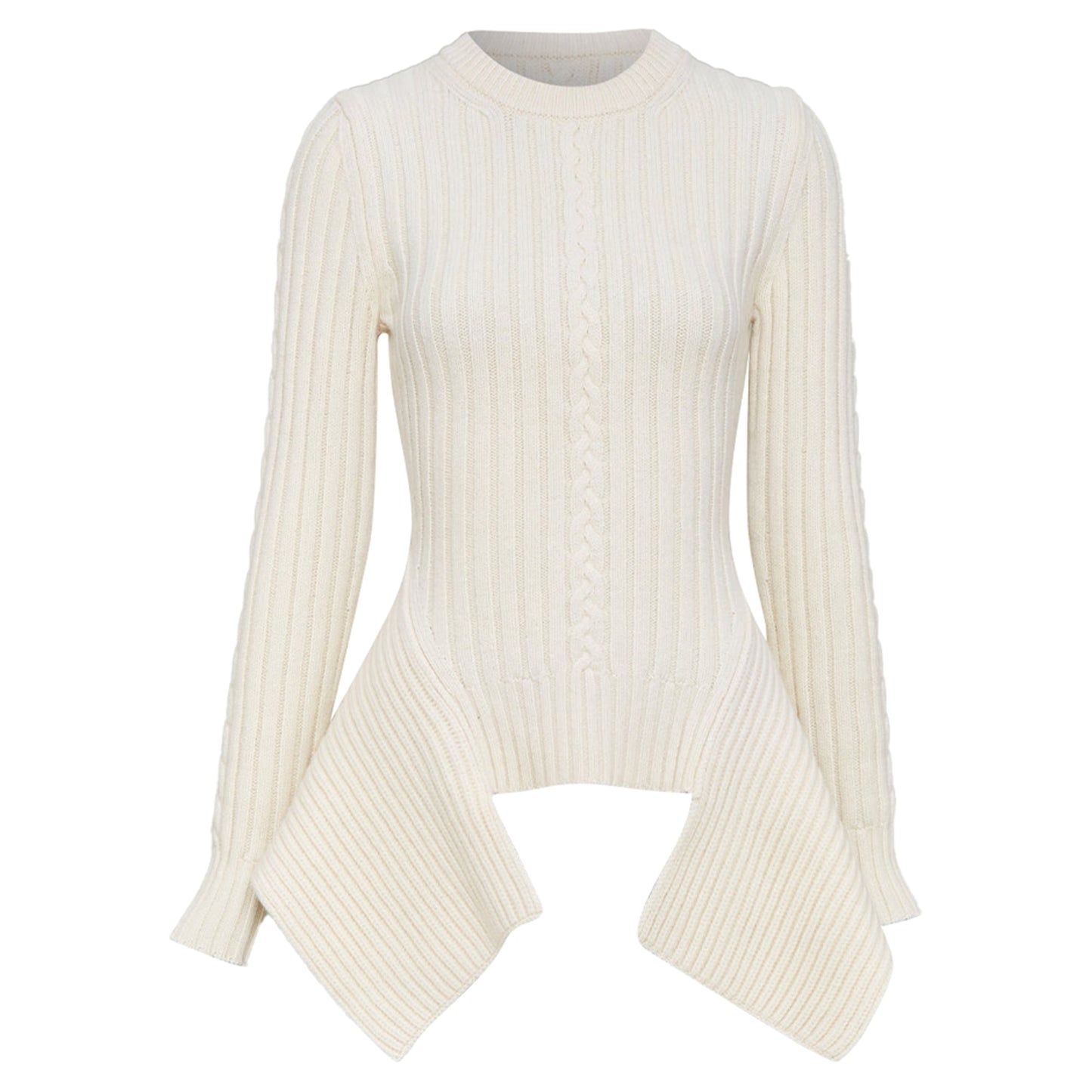 Women's Alexander McQueen asymmetric drape peplum sweater