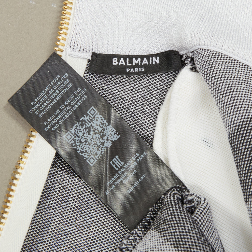 Women's Balmain script stripe jacquard mock neck dress