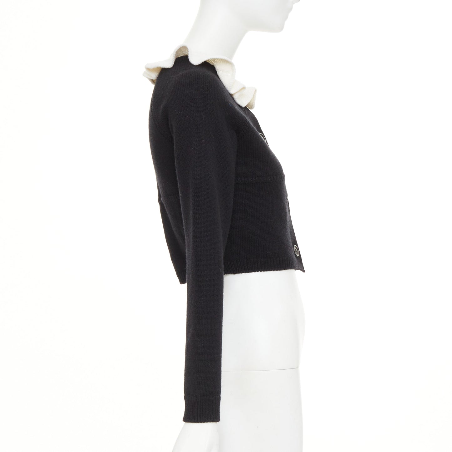 Women's Louis Vuitton wool blend ruffle collar cardigan