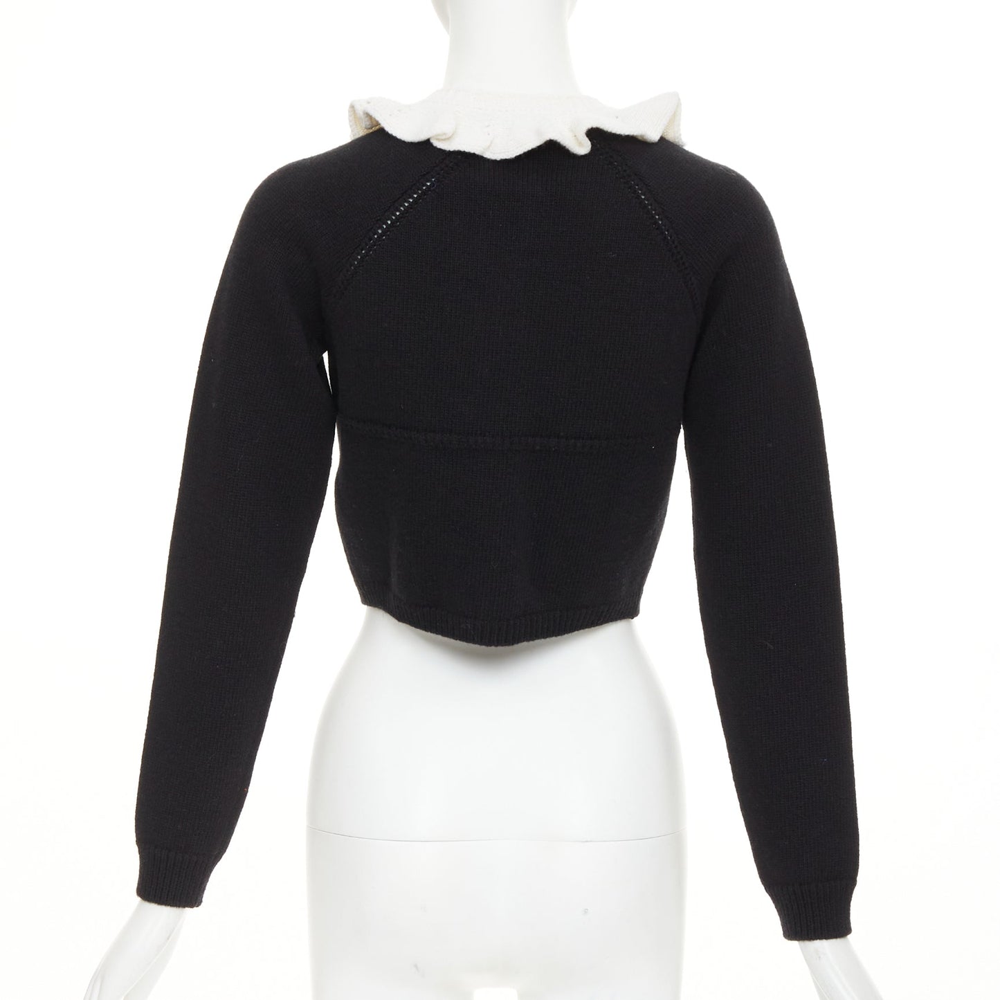 Women's Louis Vuitton wool blend ruffle collar cardigan