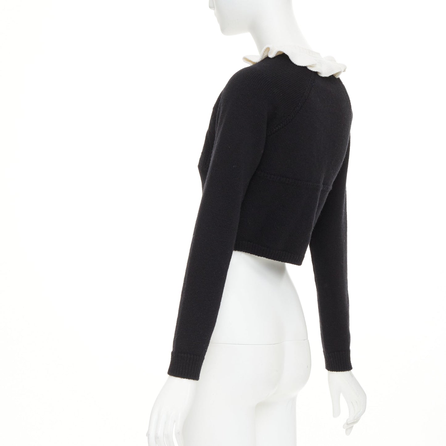 Women's Louis Vuitton wool blend ruffle collar cardigan
