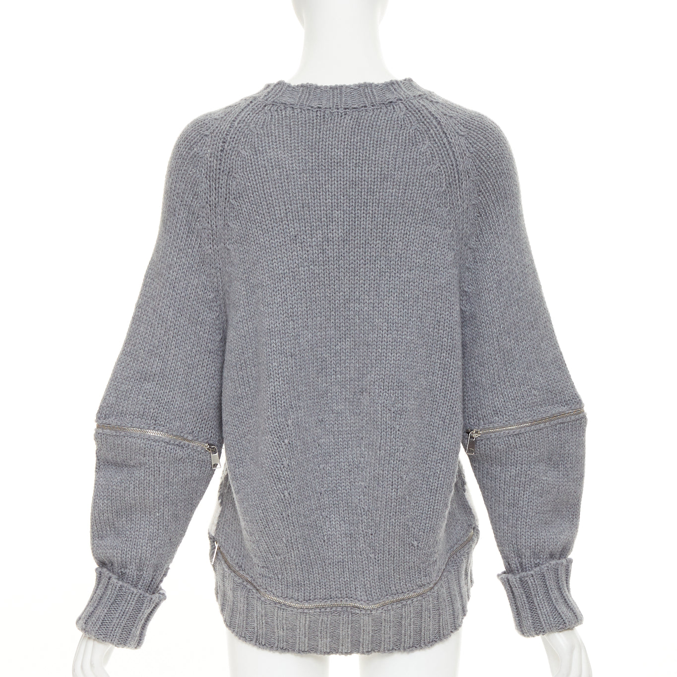 Women's Alexander McQueen wool argyle zipper trim sweater