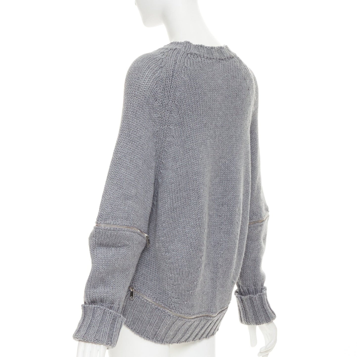 Women's Alexander McQueen wool argyle zipper trim sweater