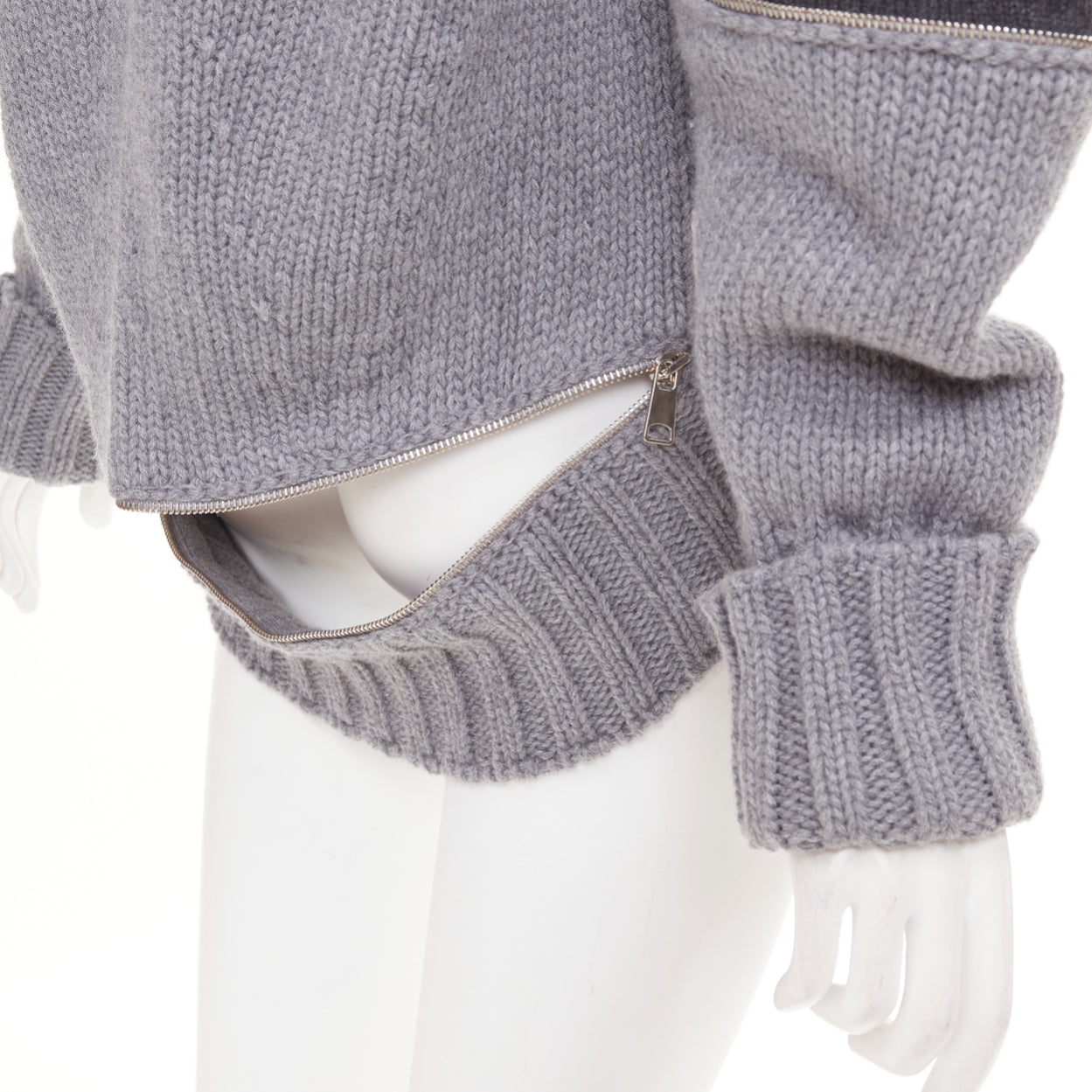Women's Alexander McQueen wool argyle zipper trim sweater
