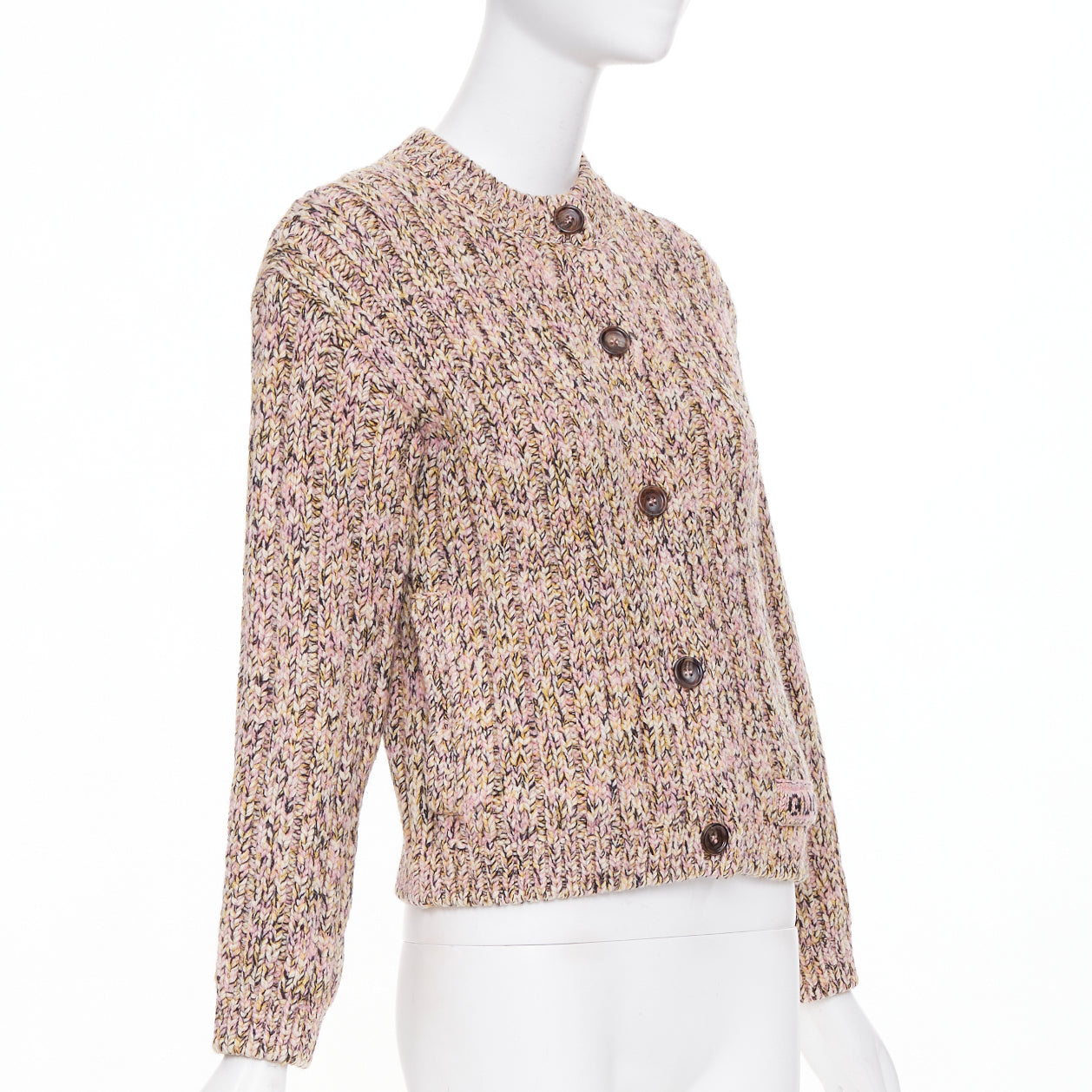 Women's Gucci cable wool knit logo patch cardigan