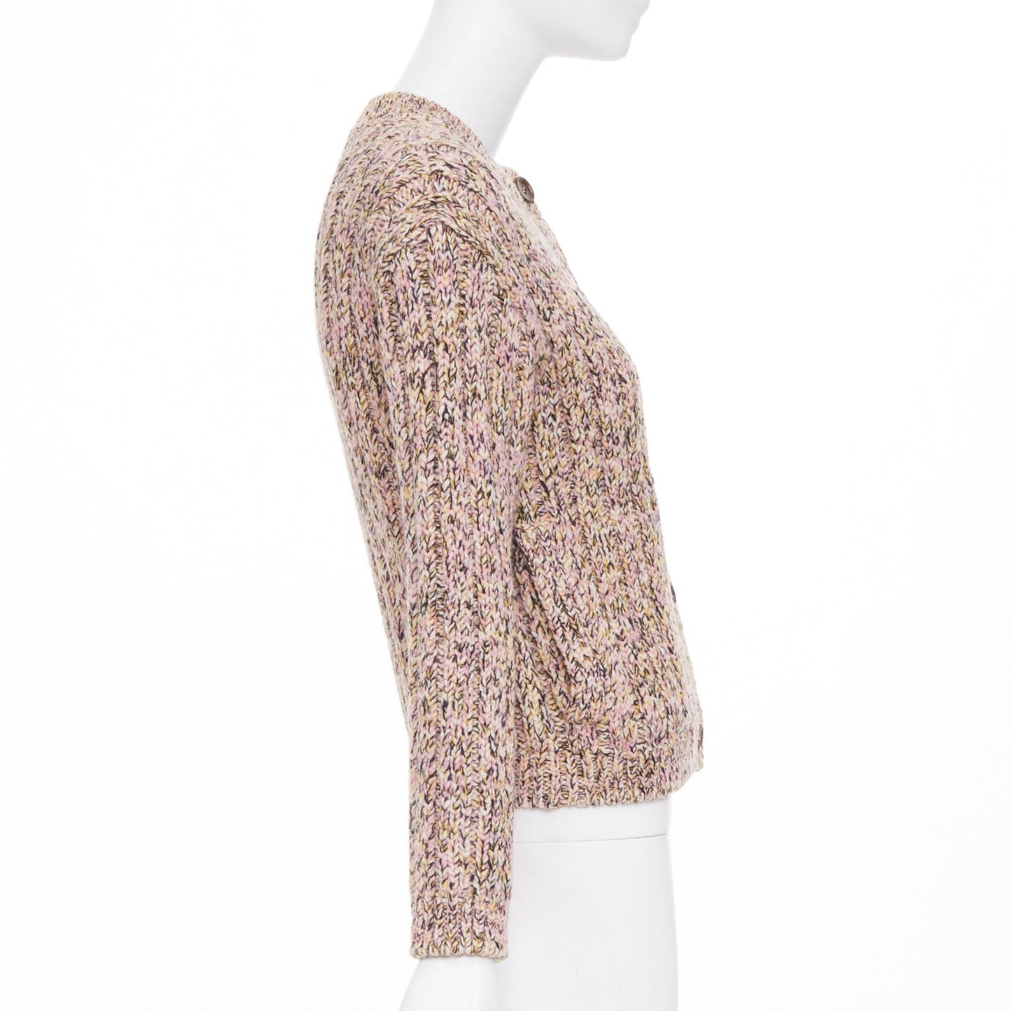 Women's Gucci cable wool knit logo patch cardigan