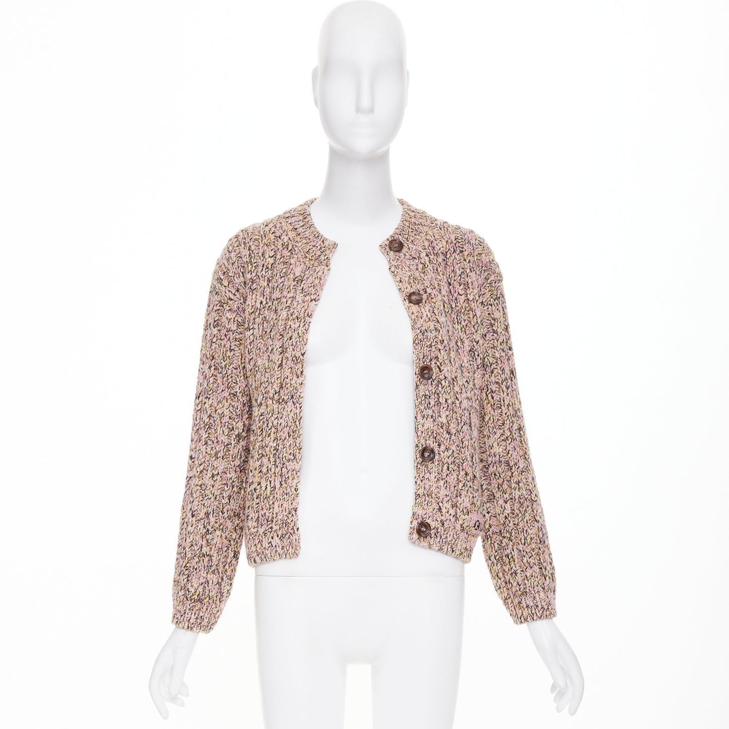 Women's Gucci cable wool knit logo patch cardigan