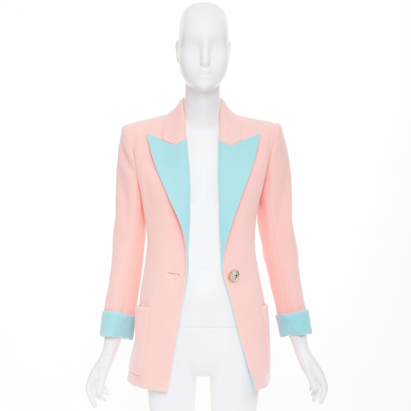 Women's Balmain wool crepe hourglass fitted blazer