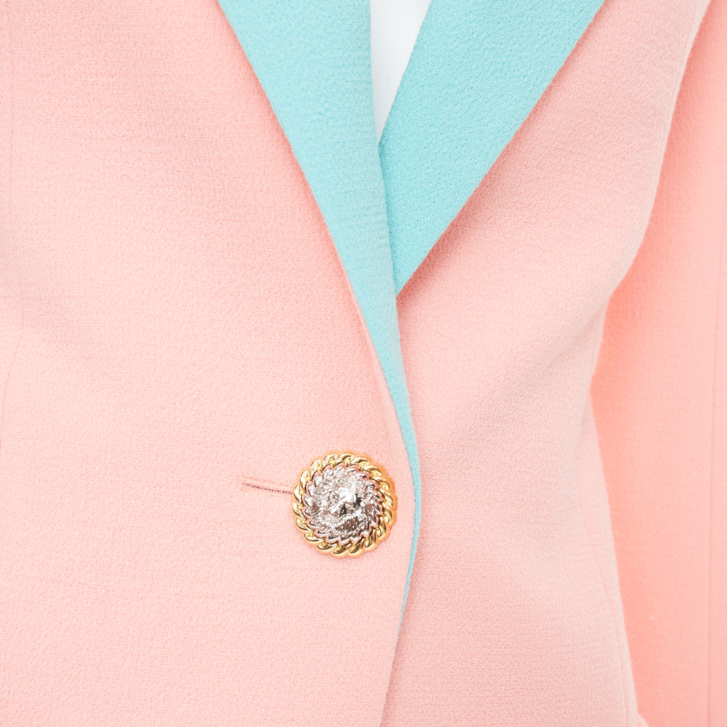Women's Balmain wool crepe hourglass fitted blazer