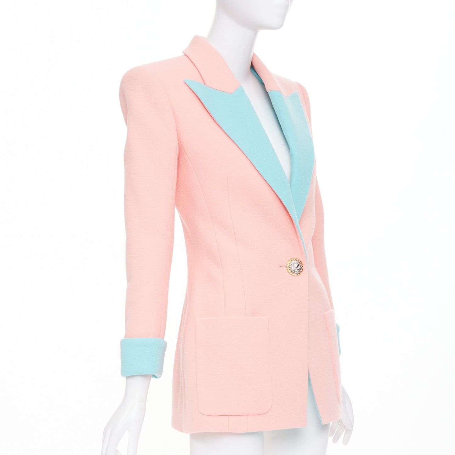 Women's Balmain wool crepe hourglass fitted blazer