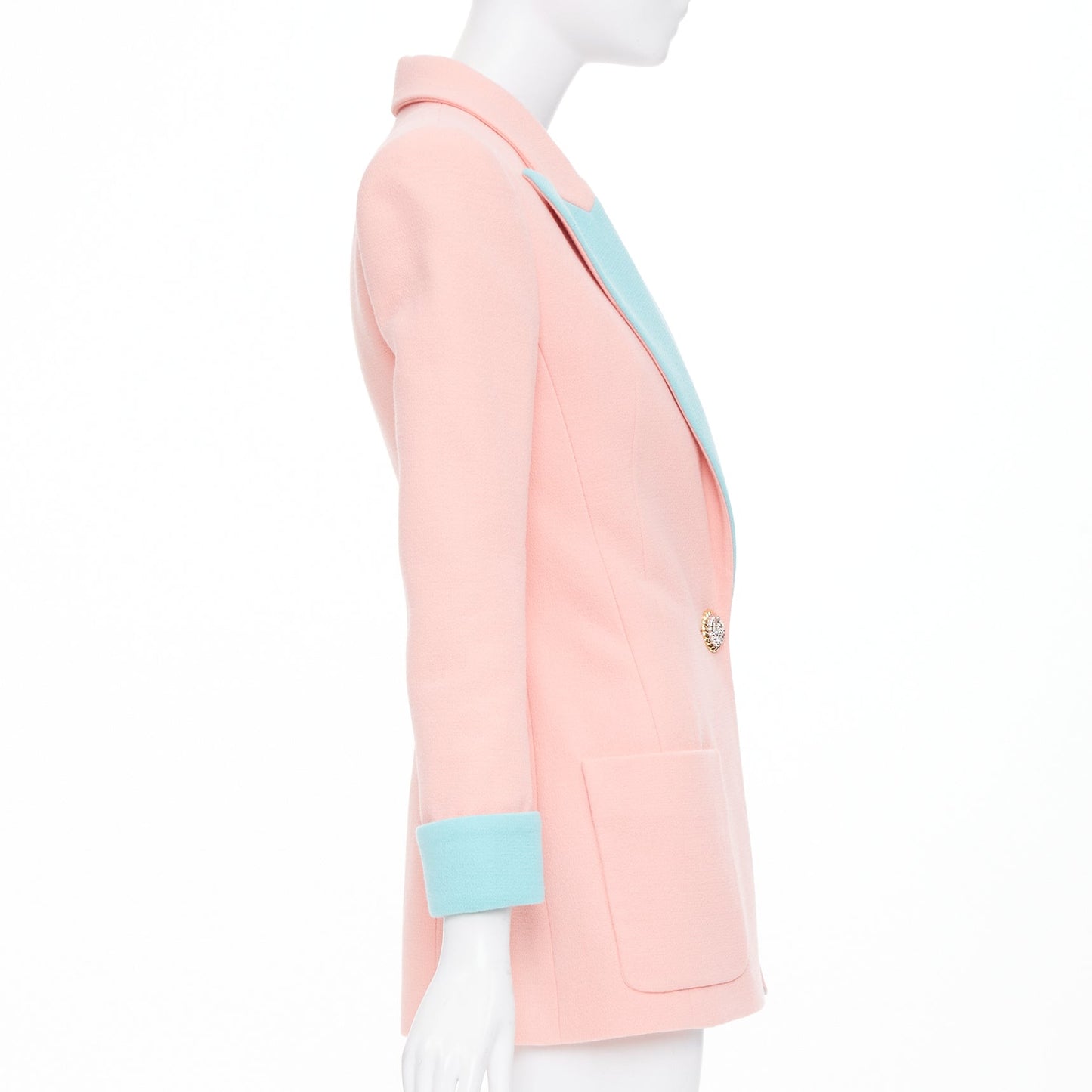 Women's Balmain wool crepe hourglass fitted blazer
